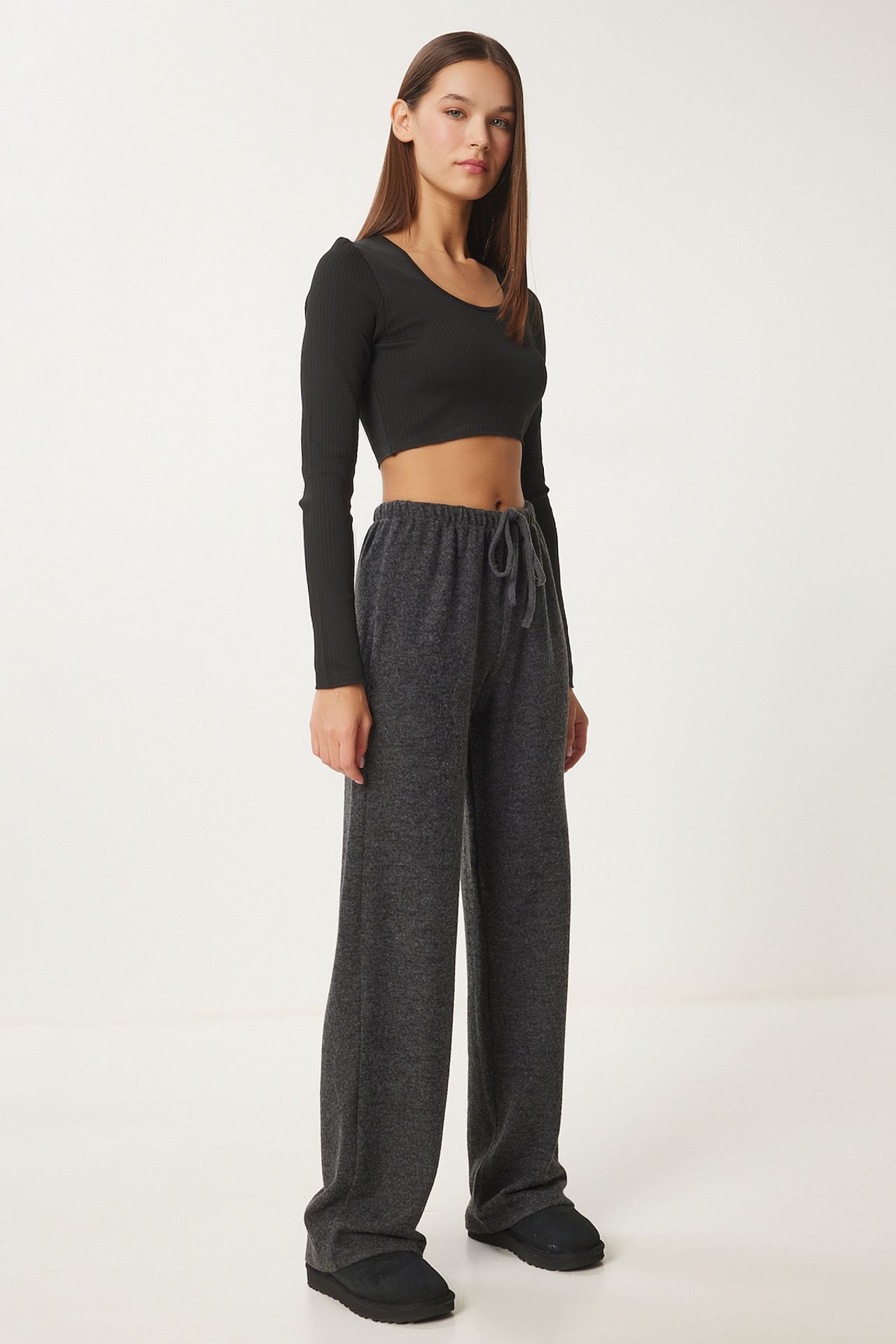 ISTANBUL Wide Leg Jogger Pants with Drawstring Closure 2