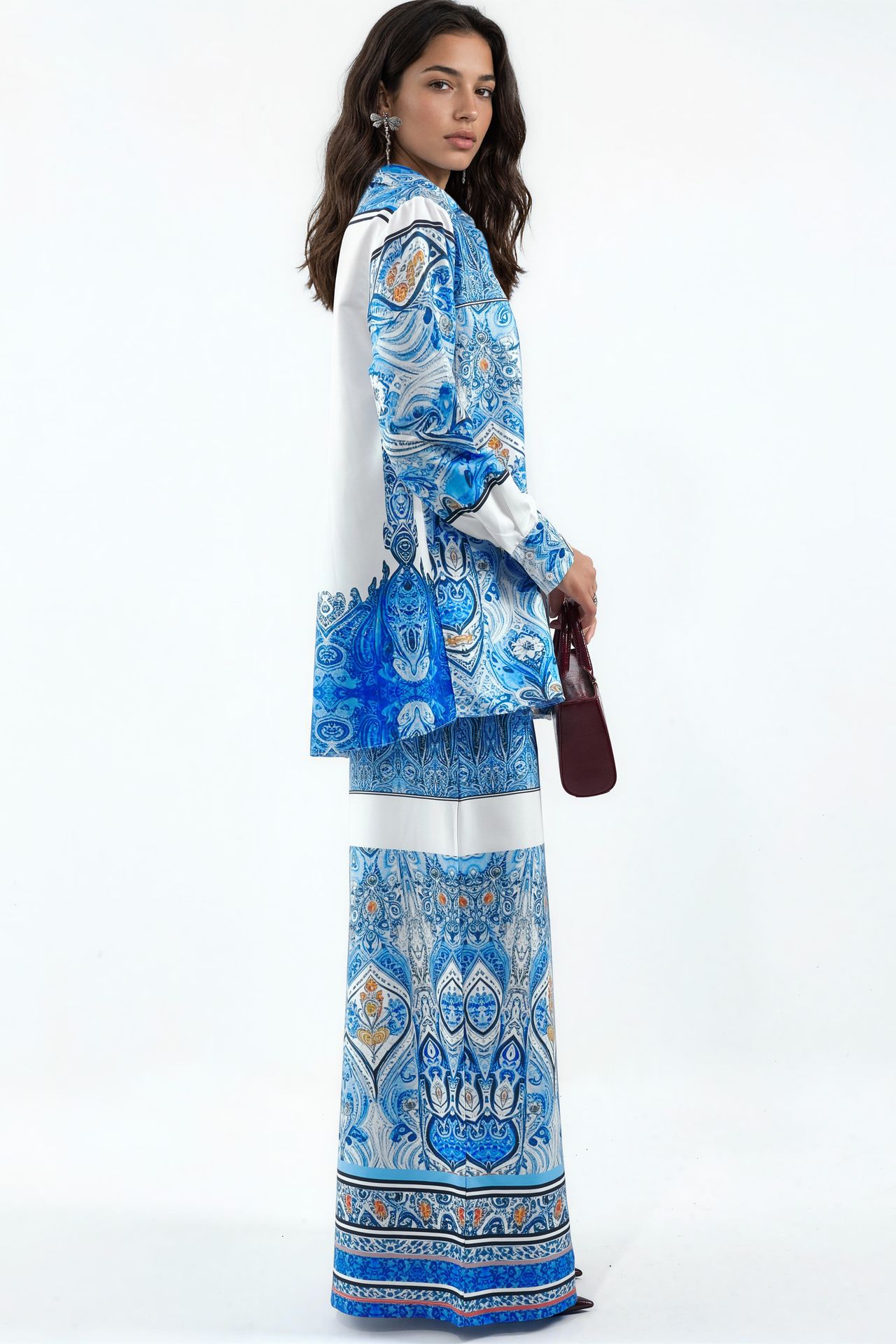 MSN Geometric Shirt And Wide-Leg Trouser Set 3