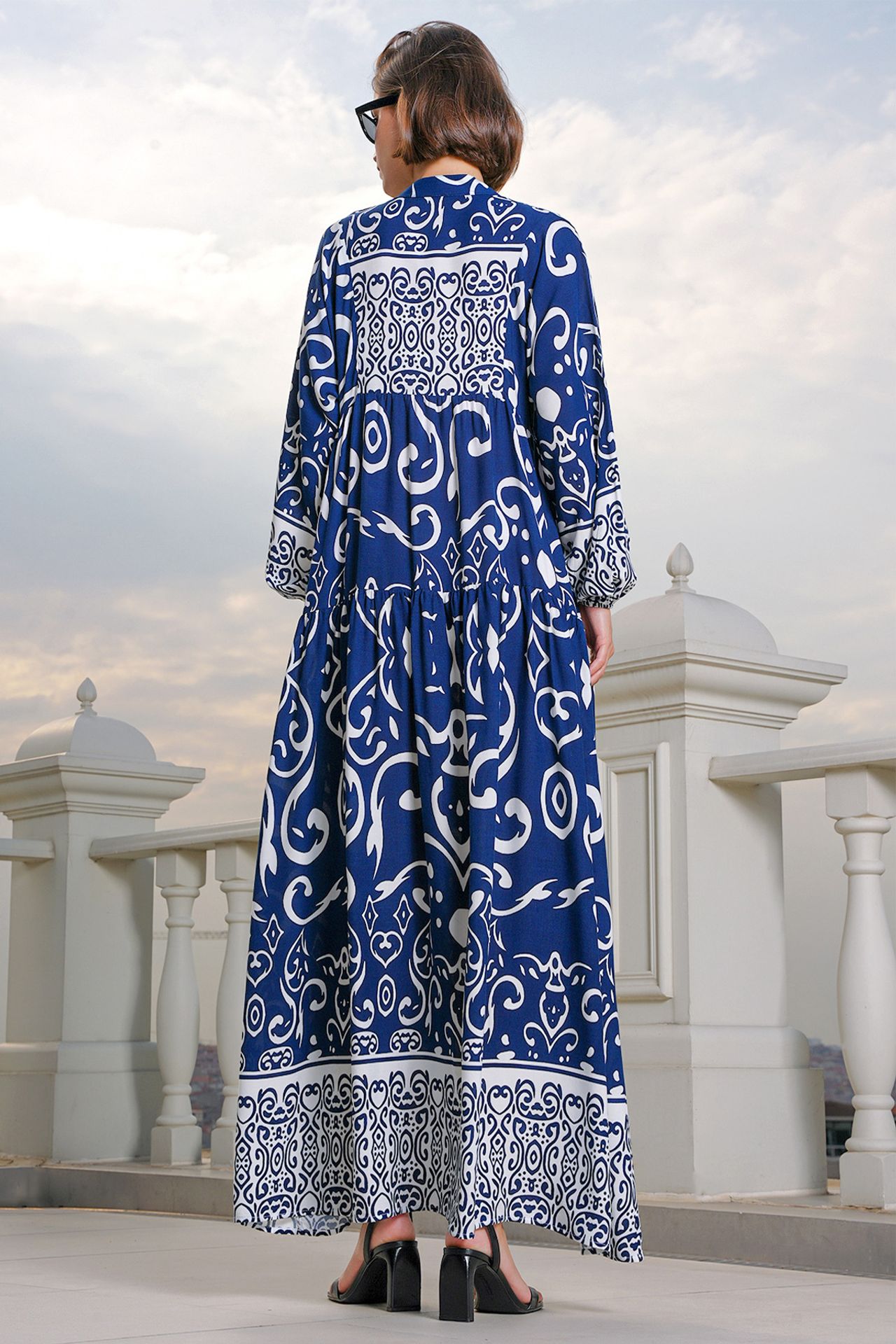 BDART Patterned V-Neck Maxi Dress