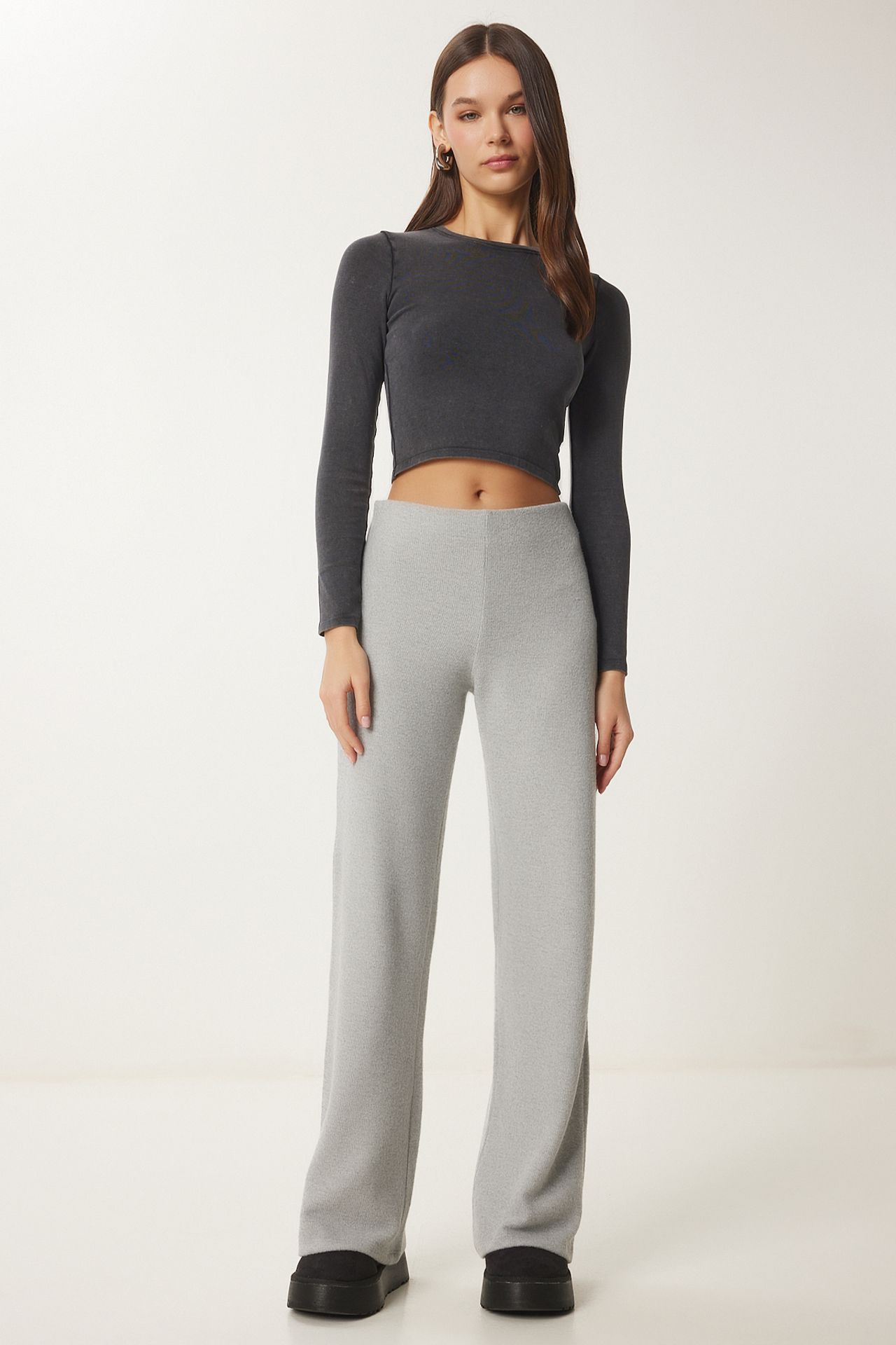 ISTANBUL Soft Textured Wide Leg Pants 2