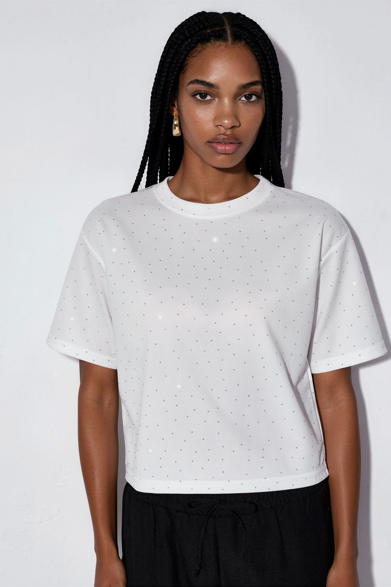 BDART Stone Detailed Crew Neck T-Shirt 1