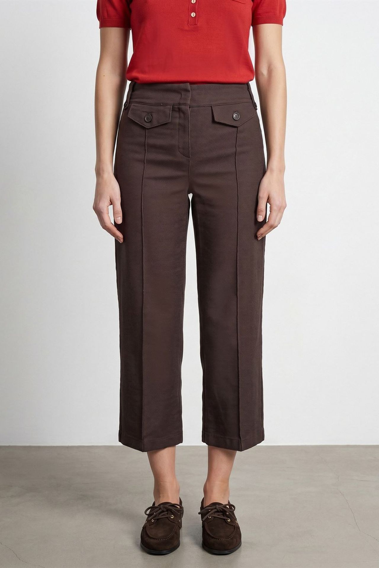DILVIN High-Waist Cotton Poplin Capri Culottes 3