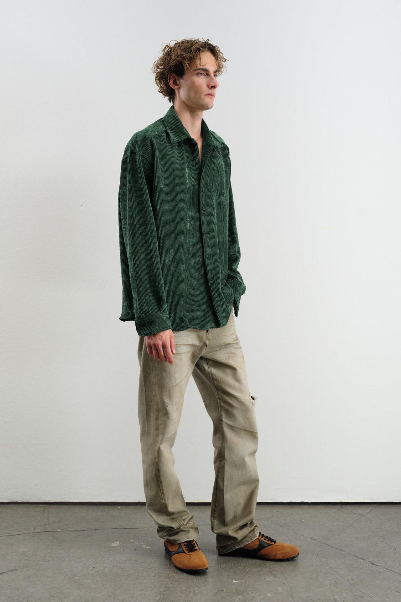 GIESTO Oversized Velvet Shirt 3