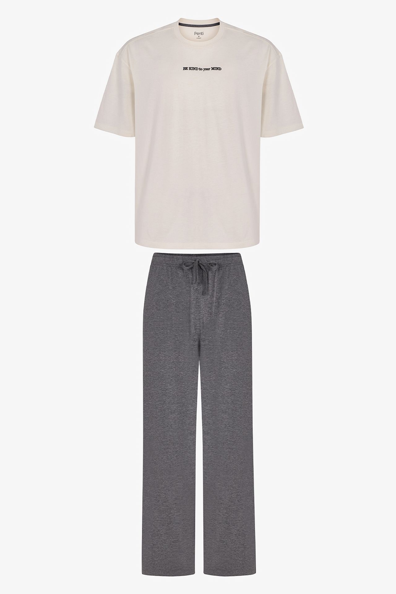 PENTI Men's Modern Stone Oversized Short Sleeve Pajama Set 1