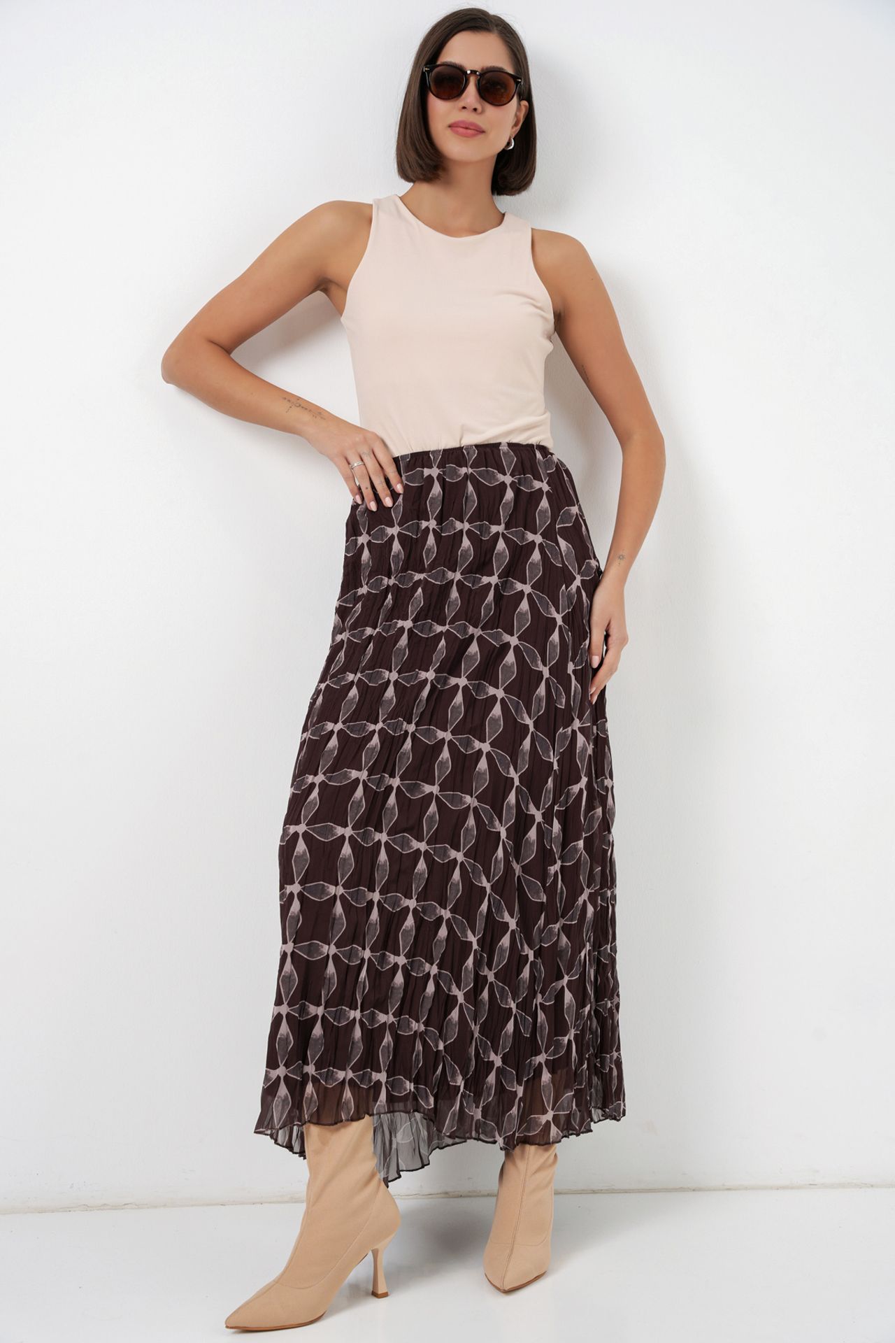 BDART High Waist Geometric Print Maxi Skirt 5