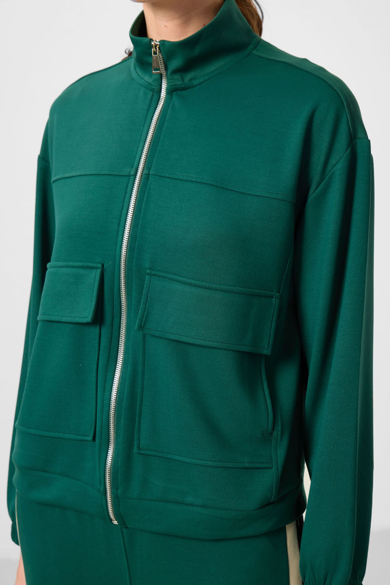 TOMMY Oversized Cropped Zip-neck Knit Top 3