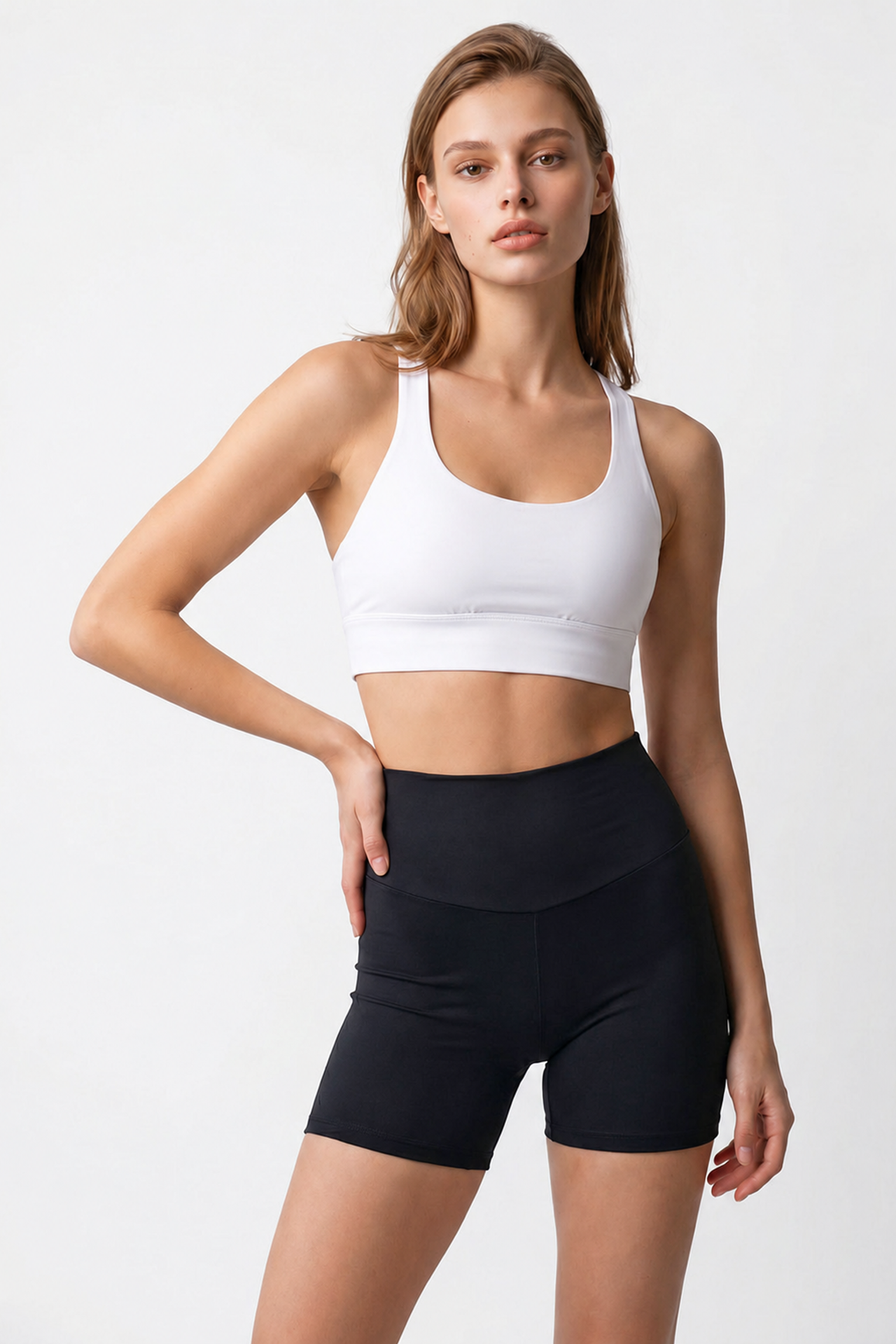 MIXRAY High-Waist Skinny Cycling Shorts 1