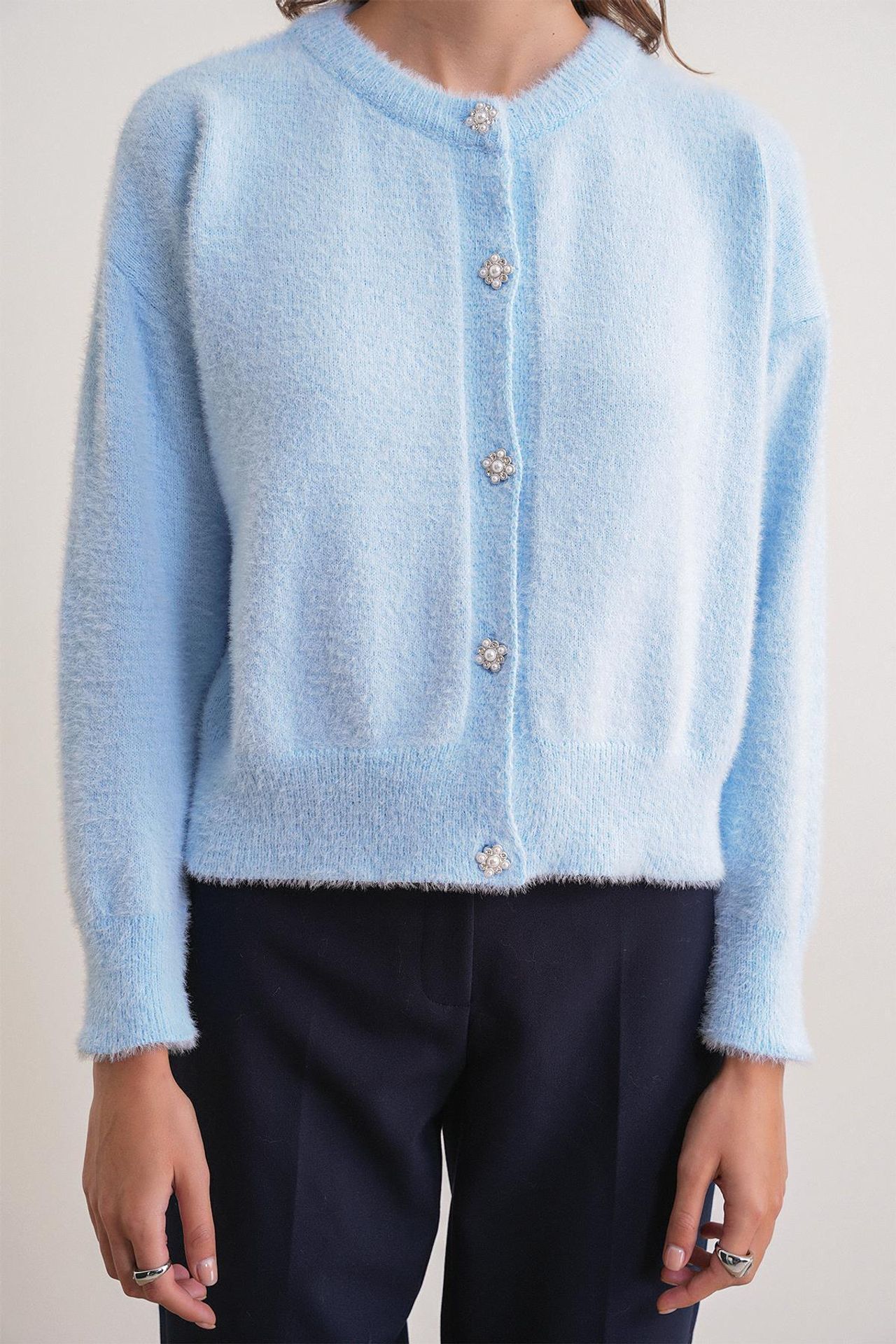 Mixray Oversized Jacquard Button Cardigan 4