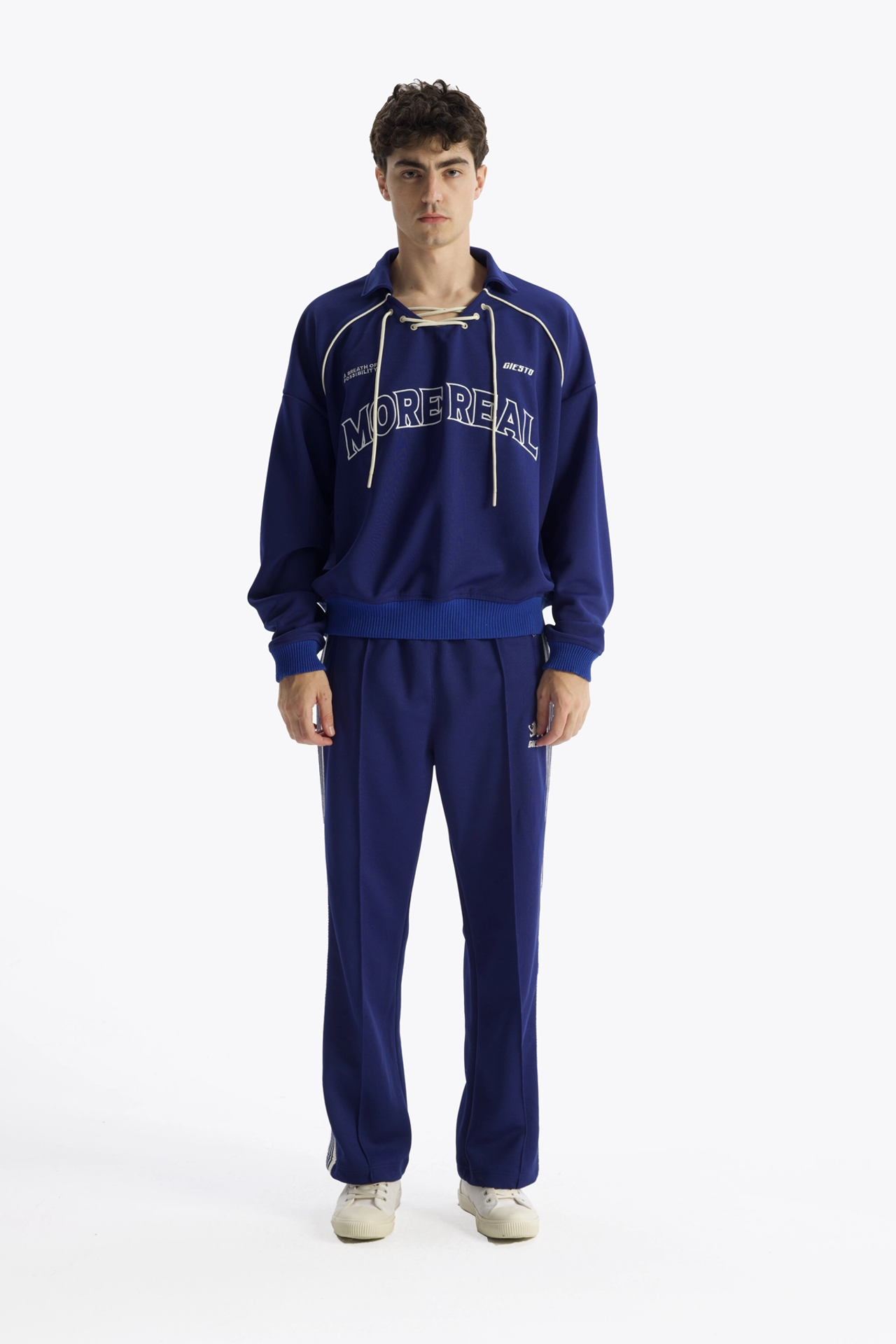 GIESTO Drawstring Neckline Printed Sweatshirt 2