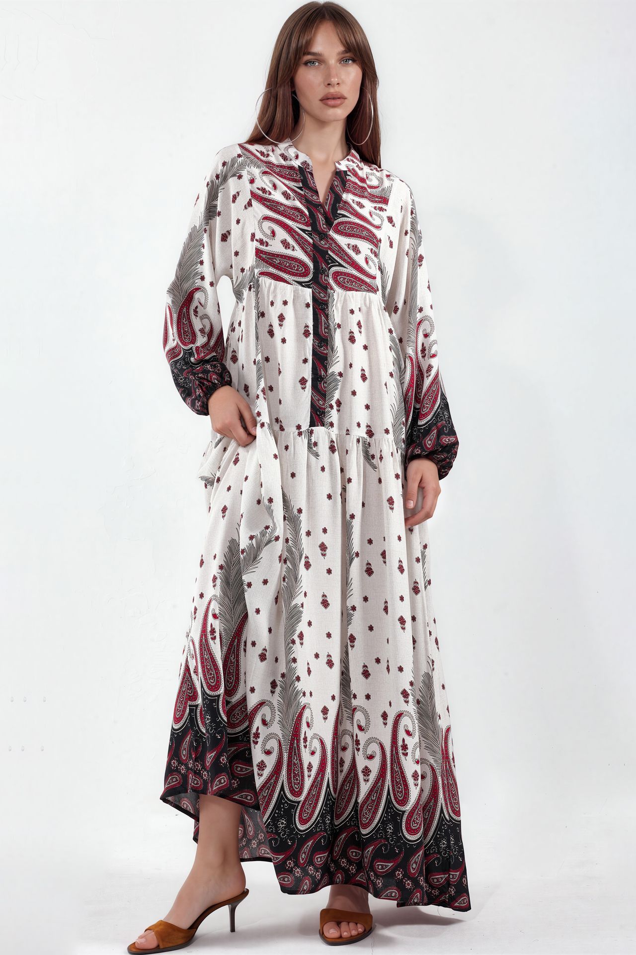 BDART Patterned V-Neck Maxi Dress 1