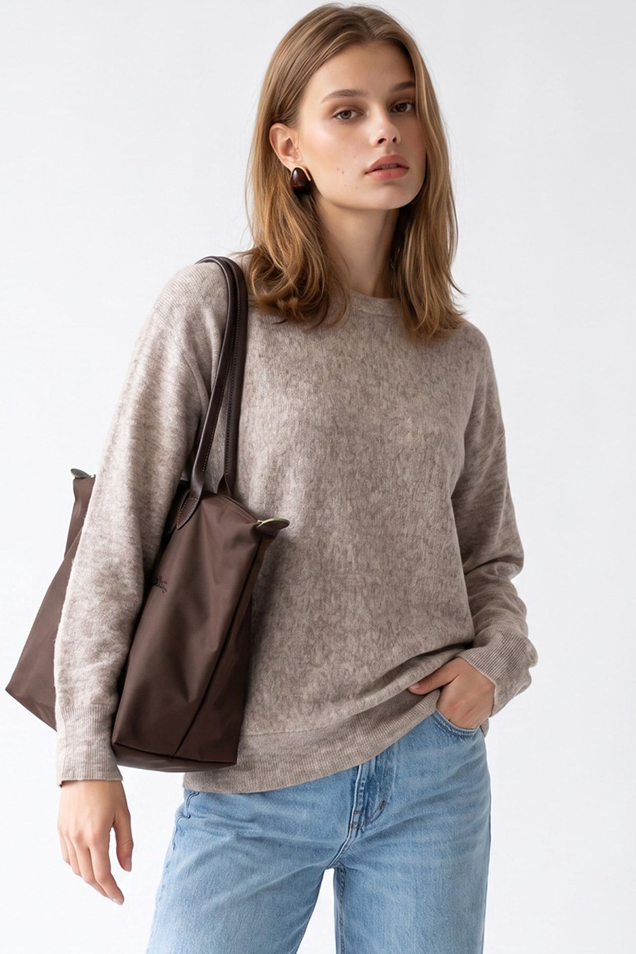MIXRAY Women's Wool Blend Sweater 1