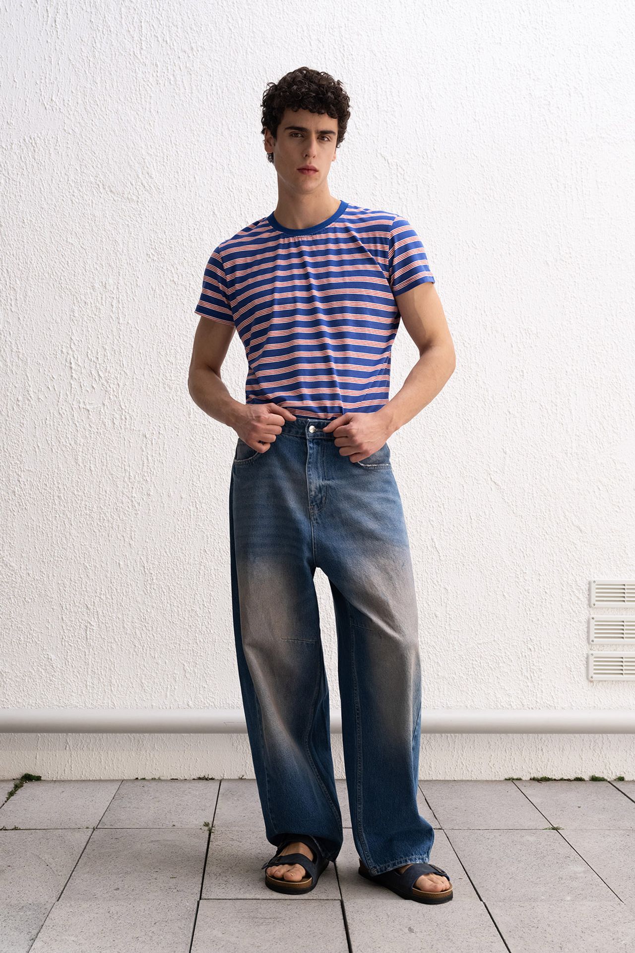 GIESTO Striped Crew Neck T-Shirt 2