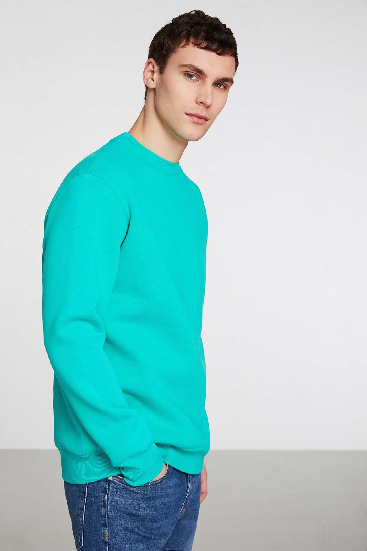 GRIMELANGE Bisiklet Yaka Nervürlü Sweatshirt 4