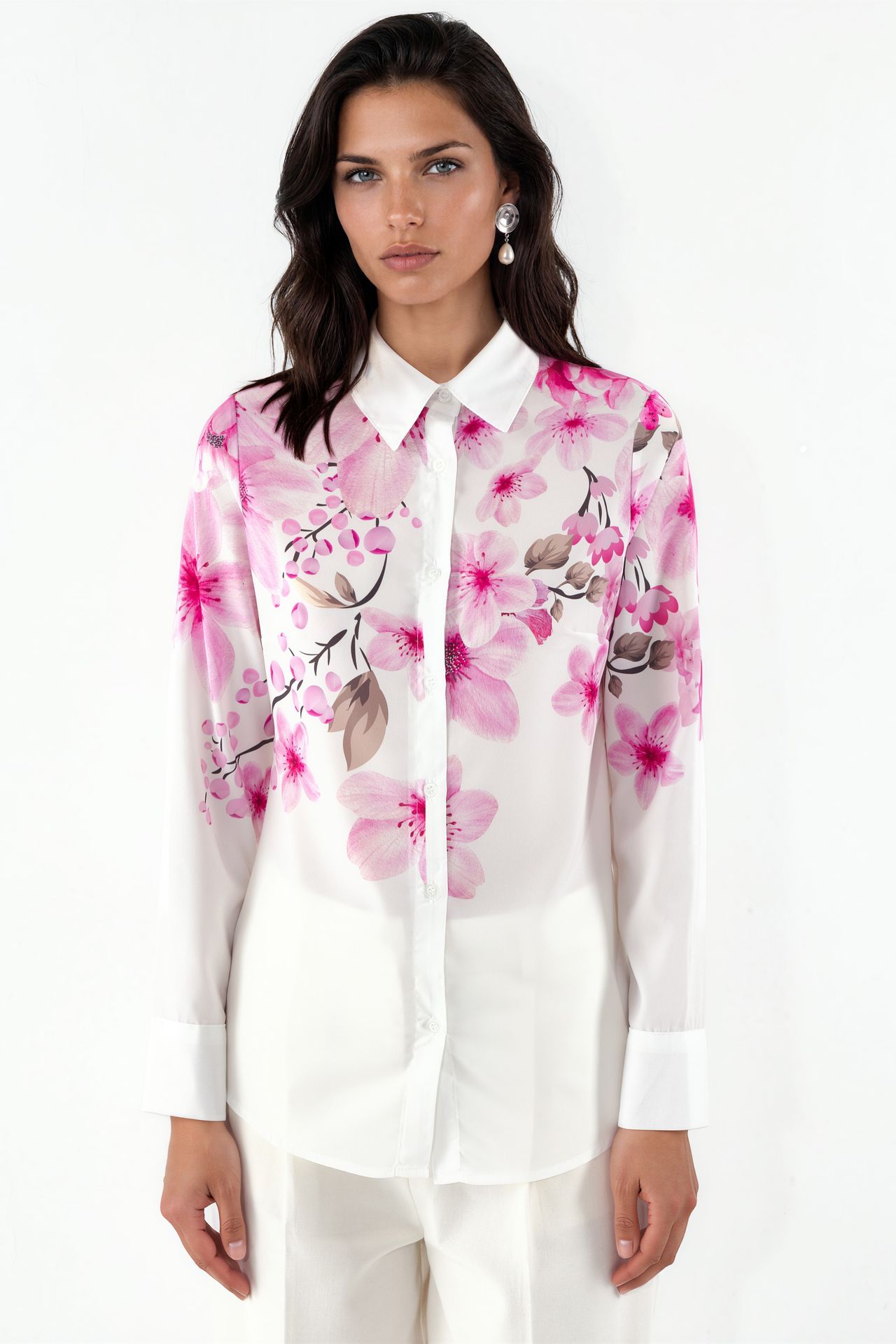 MSN Floral Printed Long-Sleeve Shirt 4