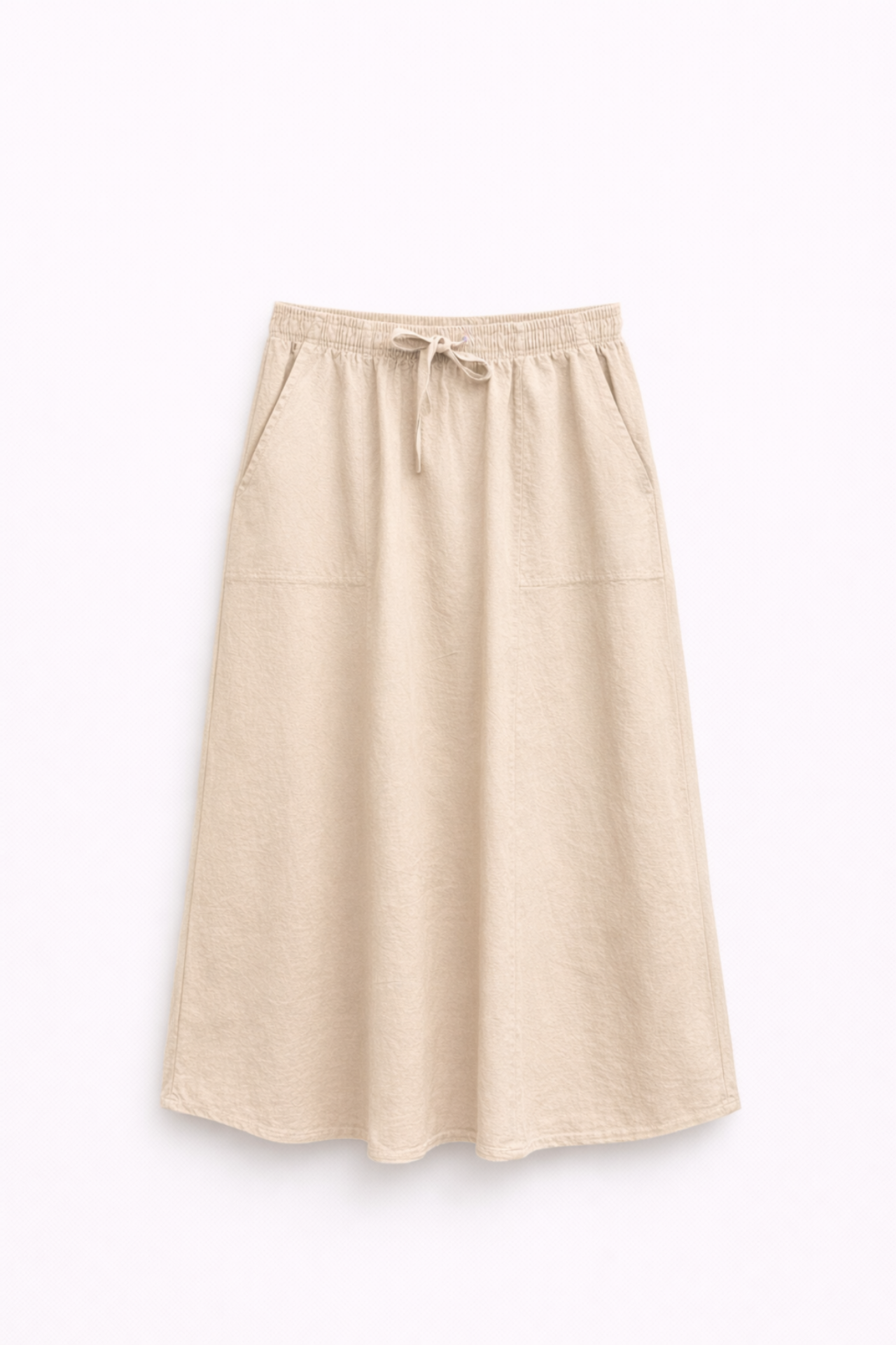 Mixray High-Waisted Poplin Skirt with Drawstring Detail 3