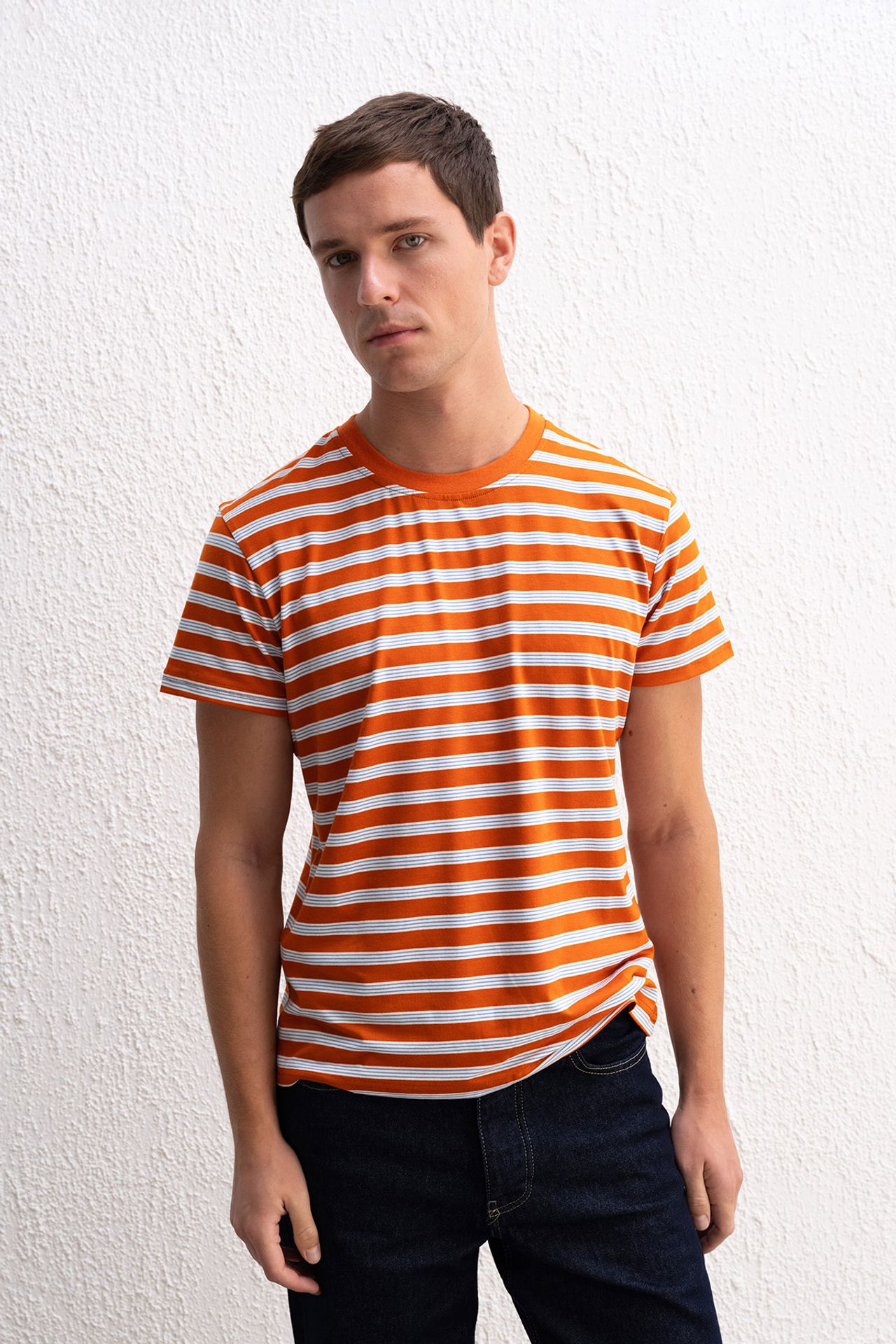 GIESTO Slim Fit Striped Crew Neck T-Shirt 1