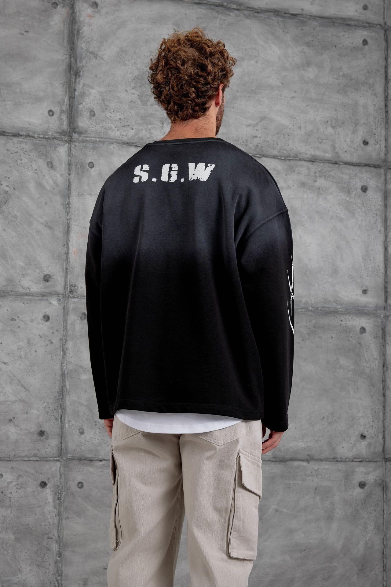 NOMARC Baskılı Oversize Bisiklet Yaka Sweatshirt 3