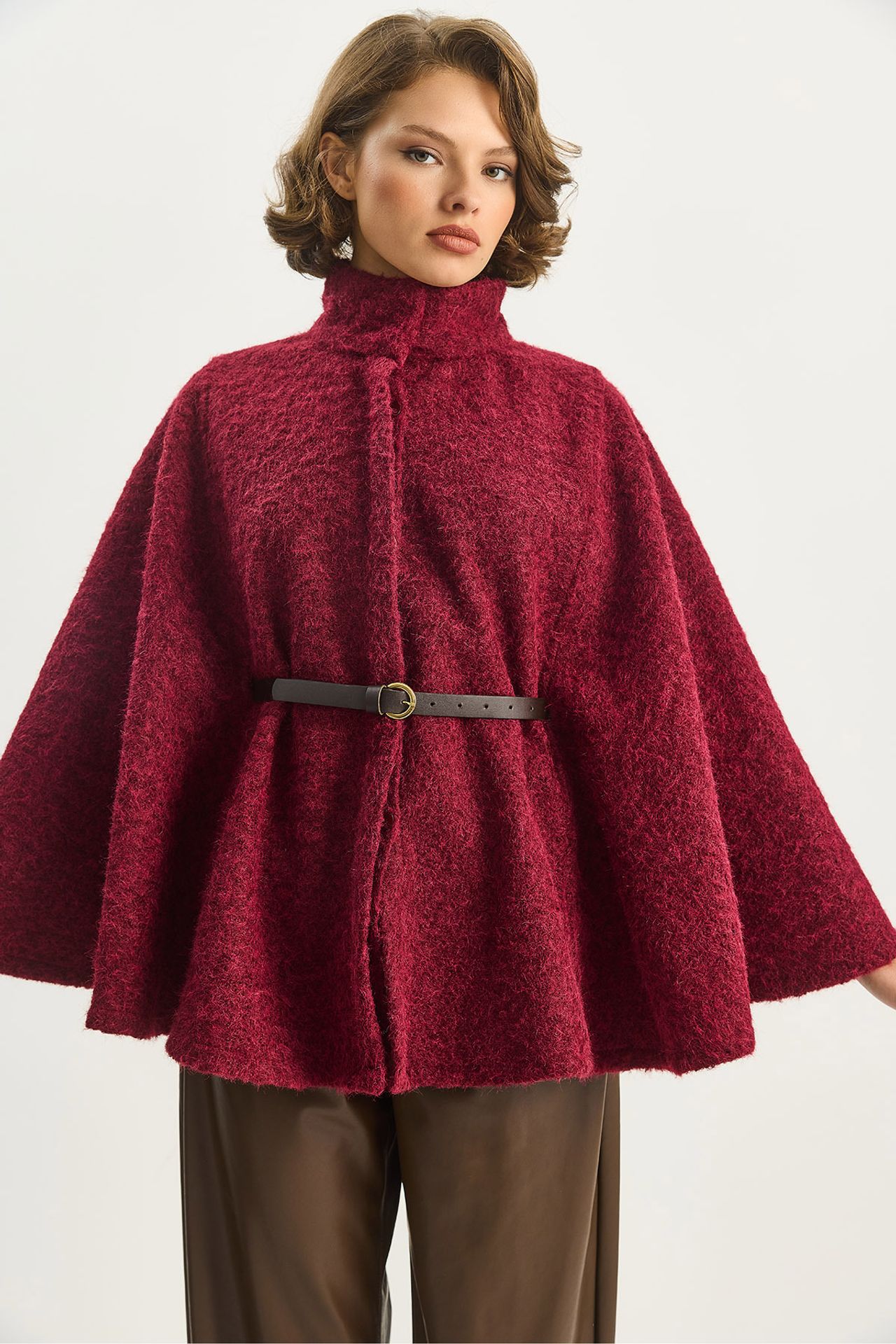LUCCI Textured Oversized Overcoat with Button Closure 4