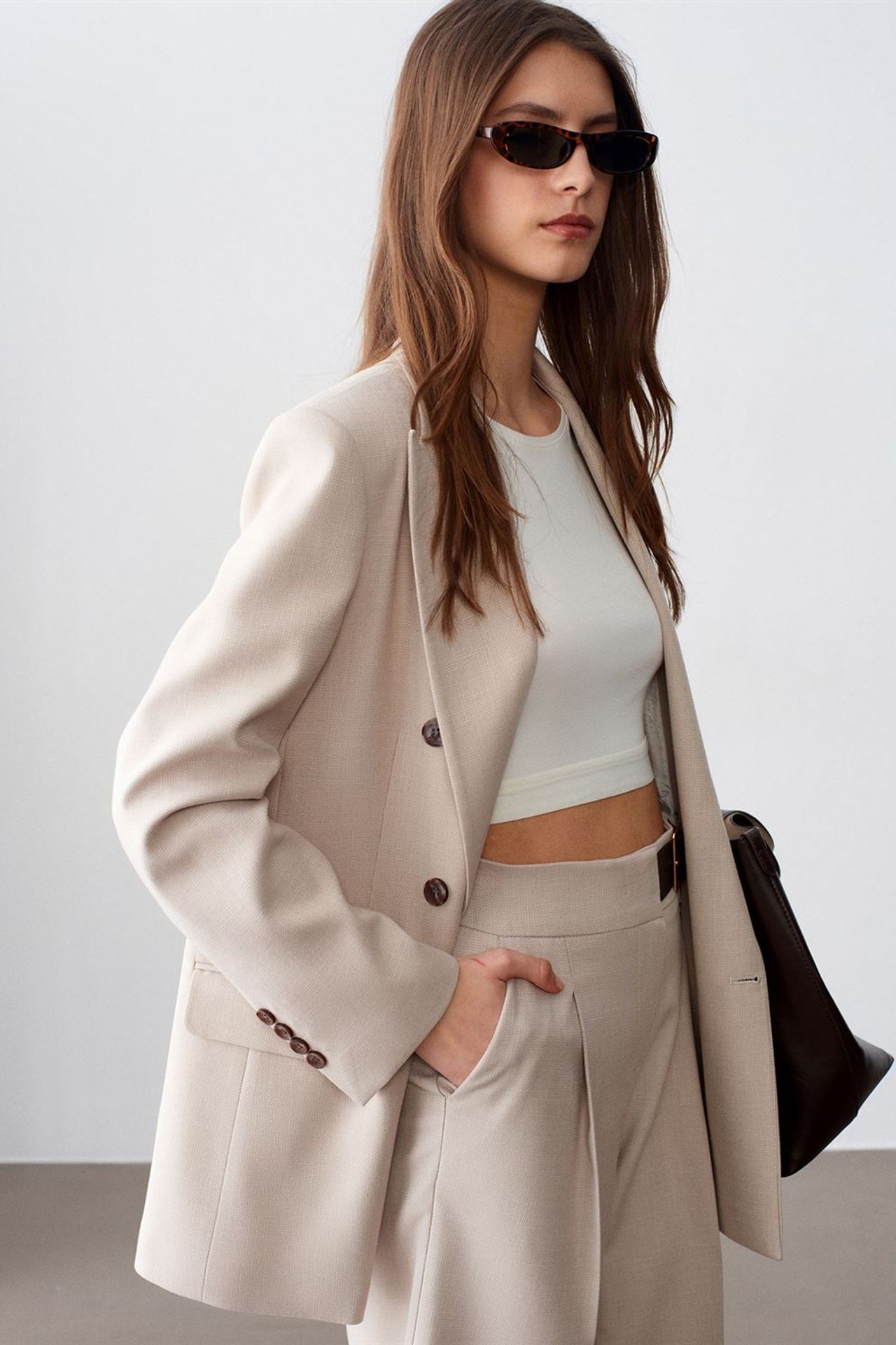 DILVIN Kadın Krep Blazer Ceket 4