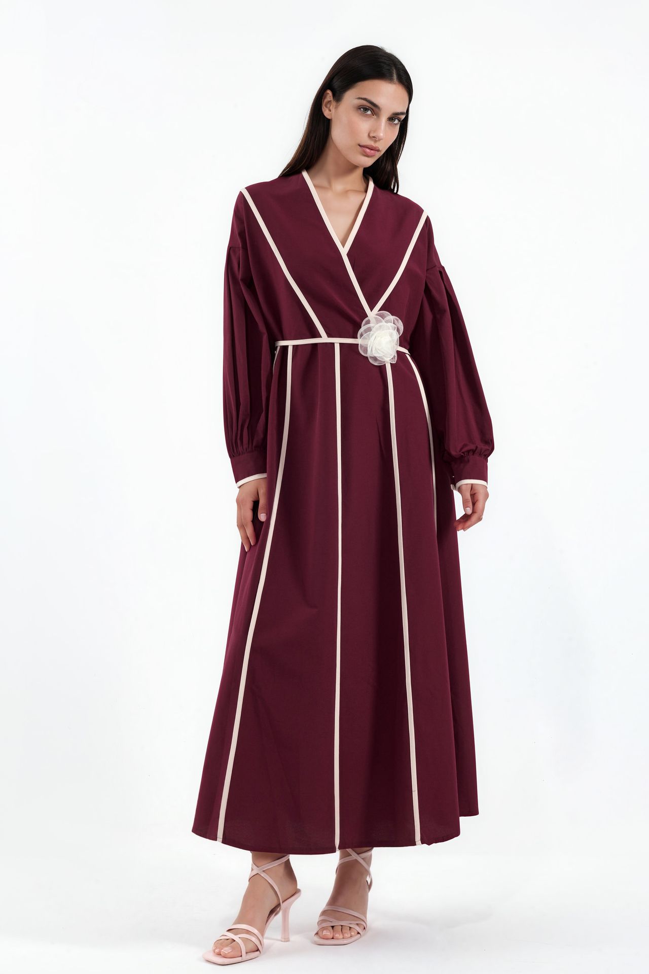 MSN Belted Striped Maxi Dress 1