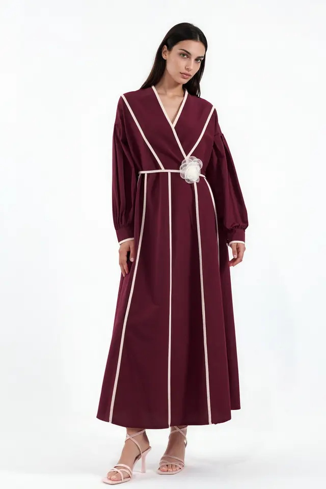 MSN Belted Striped Maxi Dress