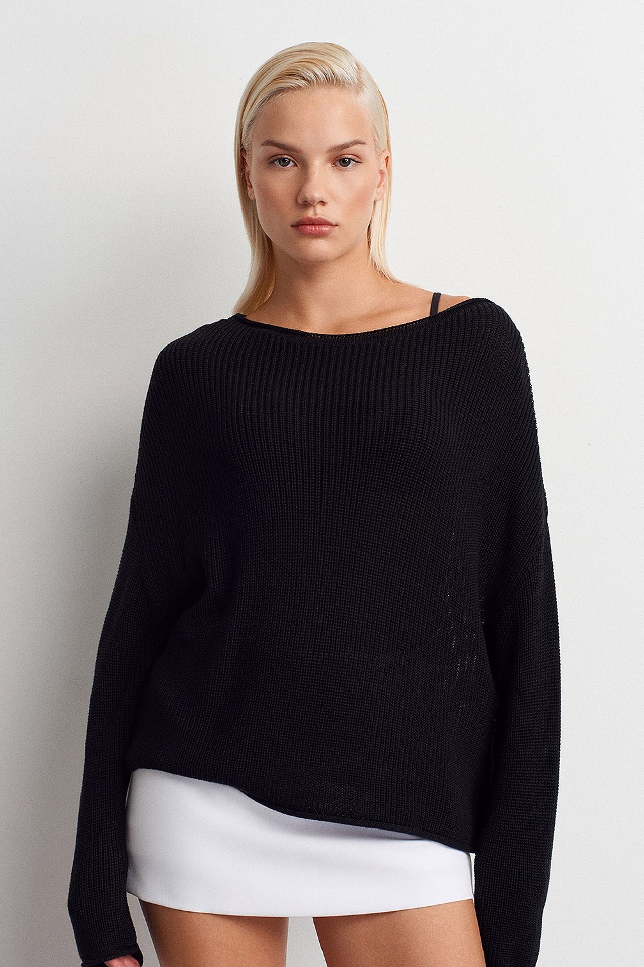 DILVIN Women's Ribbed Boat Neck Knit Sweater 1