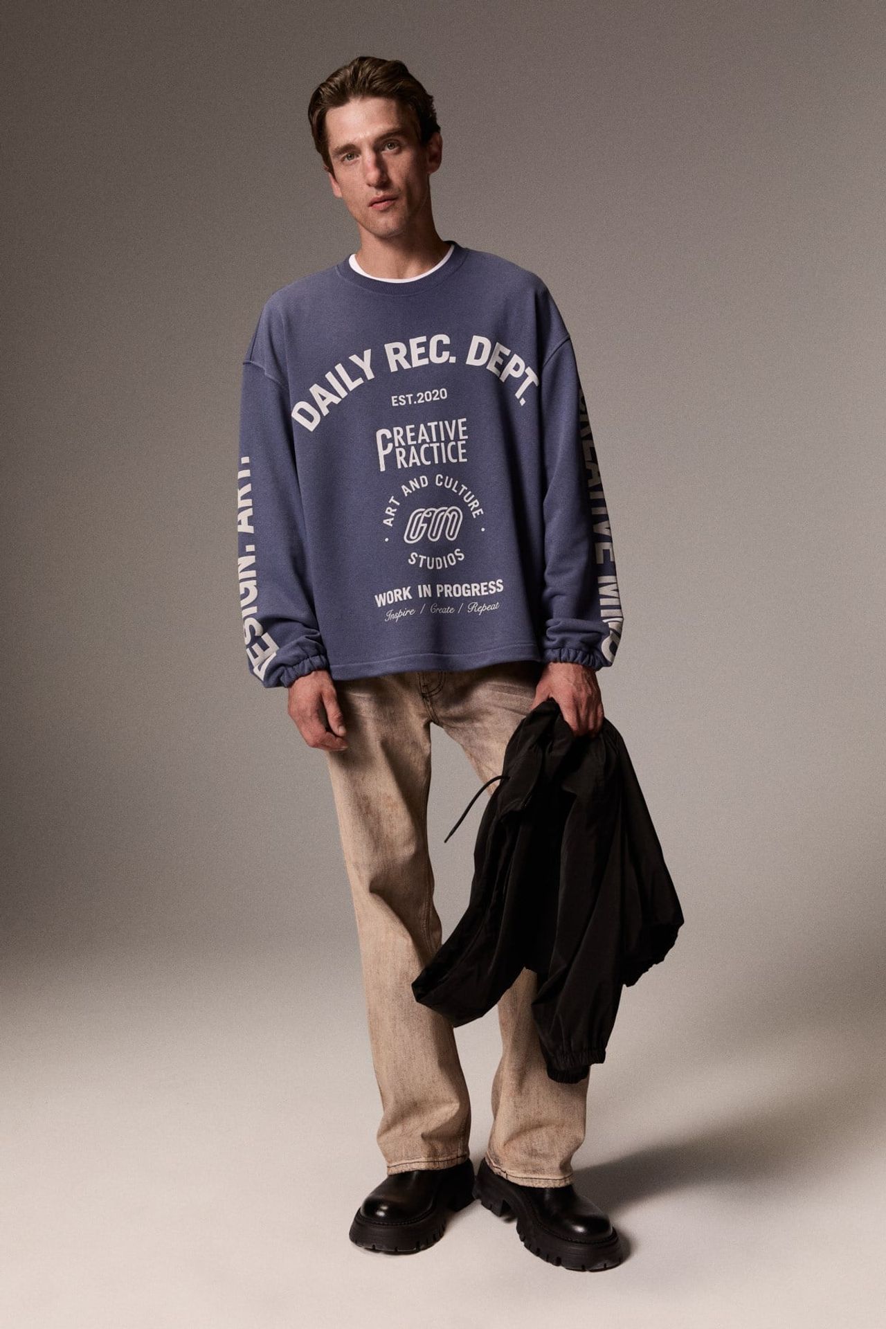 GRIMELANGE Regular Fit Crew Neck Sweatshirt 1