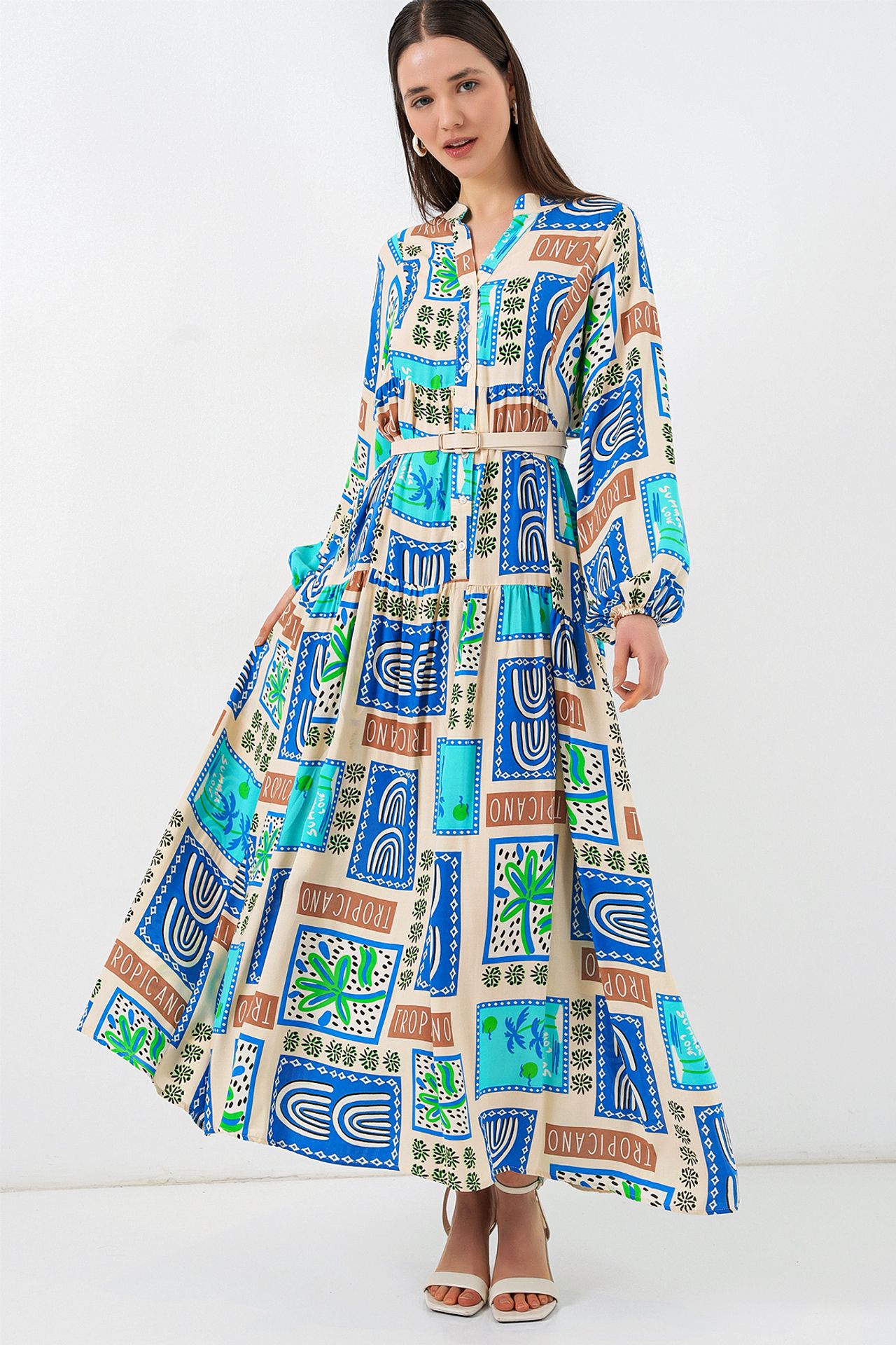 BDART Patterned V-Neck Maxi Dress 4