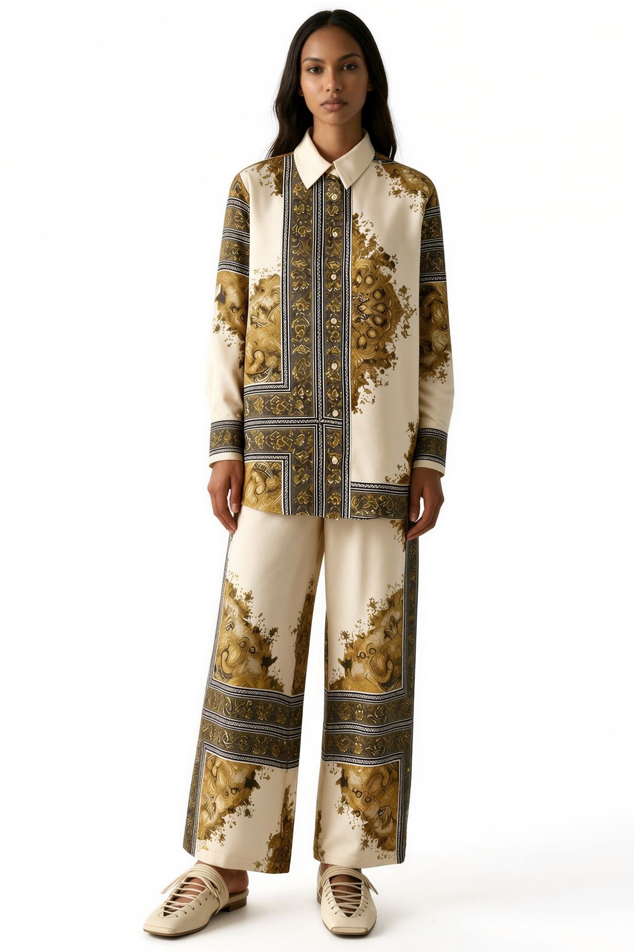 MSN Abstract Shirt Collar Co-ord Set 1