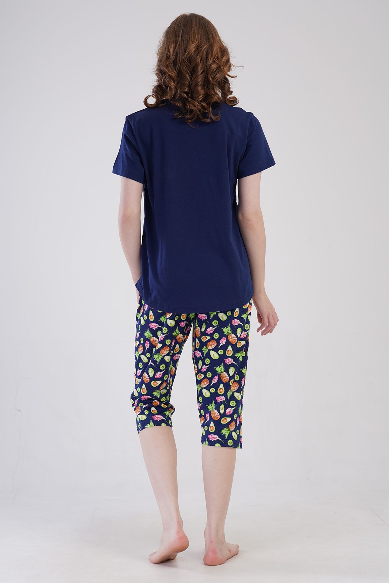 YAKE Rahat Capri İki Parçalı Pijama Takımı 4