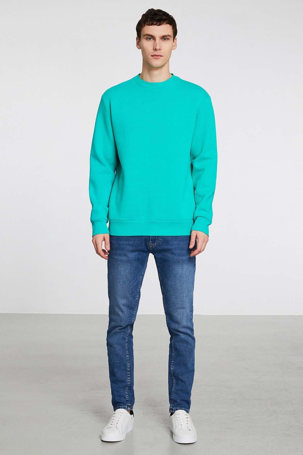 GRIMELANGE Bisiklet Yaka Nervürlü Sweatshirt 3