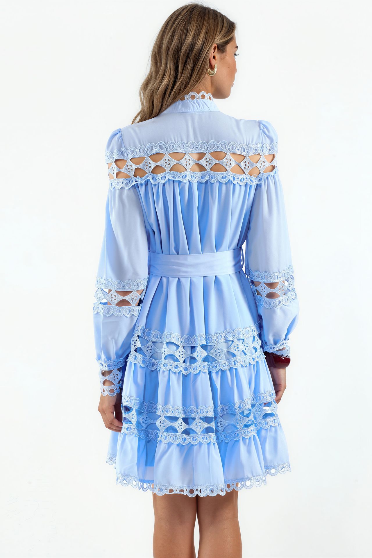 MSN Belted Lace Mini Dress 3