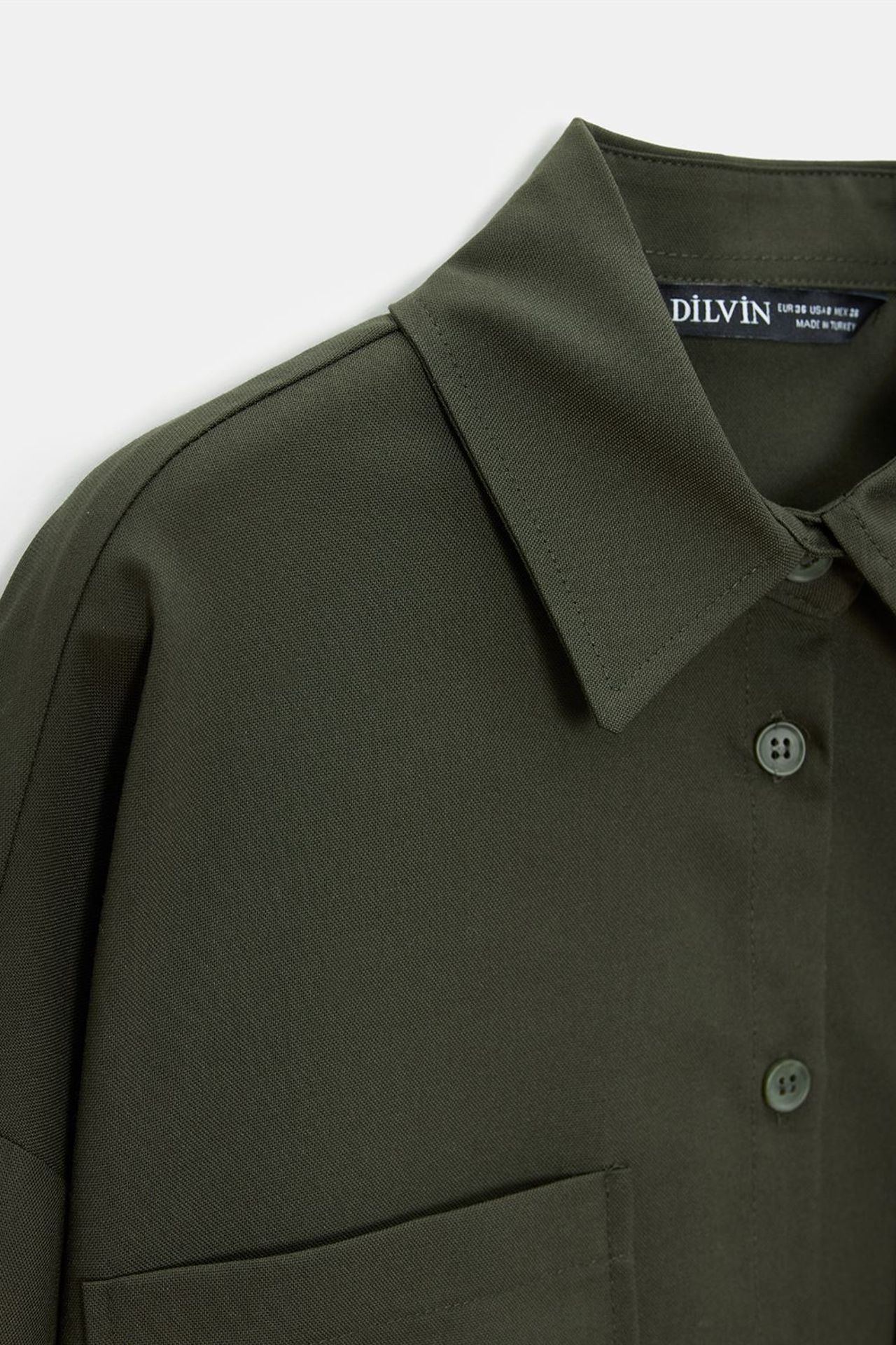 DILVIN Oversize Krep Düğmeli Gömlek 8