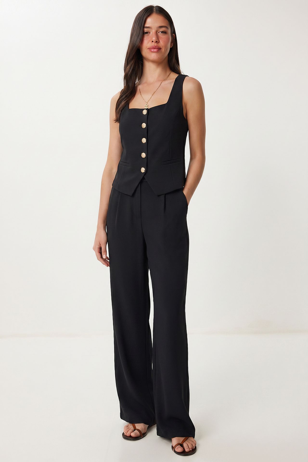 ISTANBUL Women’s Two-piece Vest And Wide-leg Trouser Set 2
