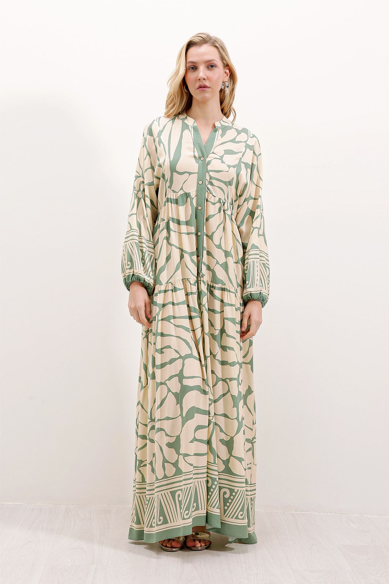 BDART Printed V-Neck Maxi Dress