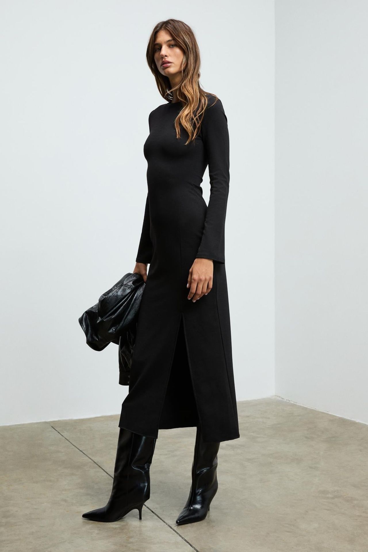 GRIMELANGE Crew Neck Bodycon Midi Dress 2