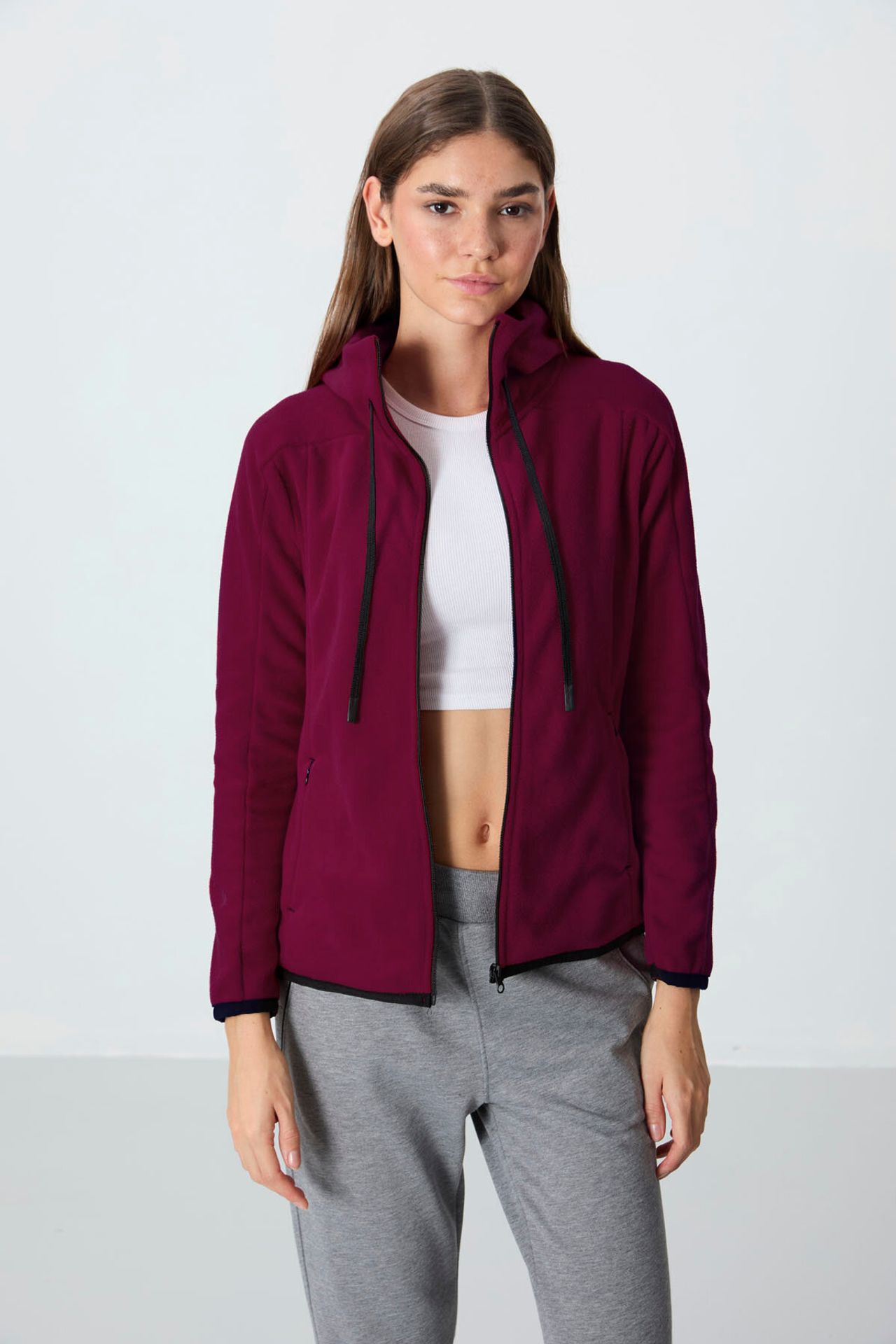TOMMY Women's Plush Zip-up Hooded Sweatshirt 2