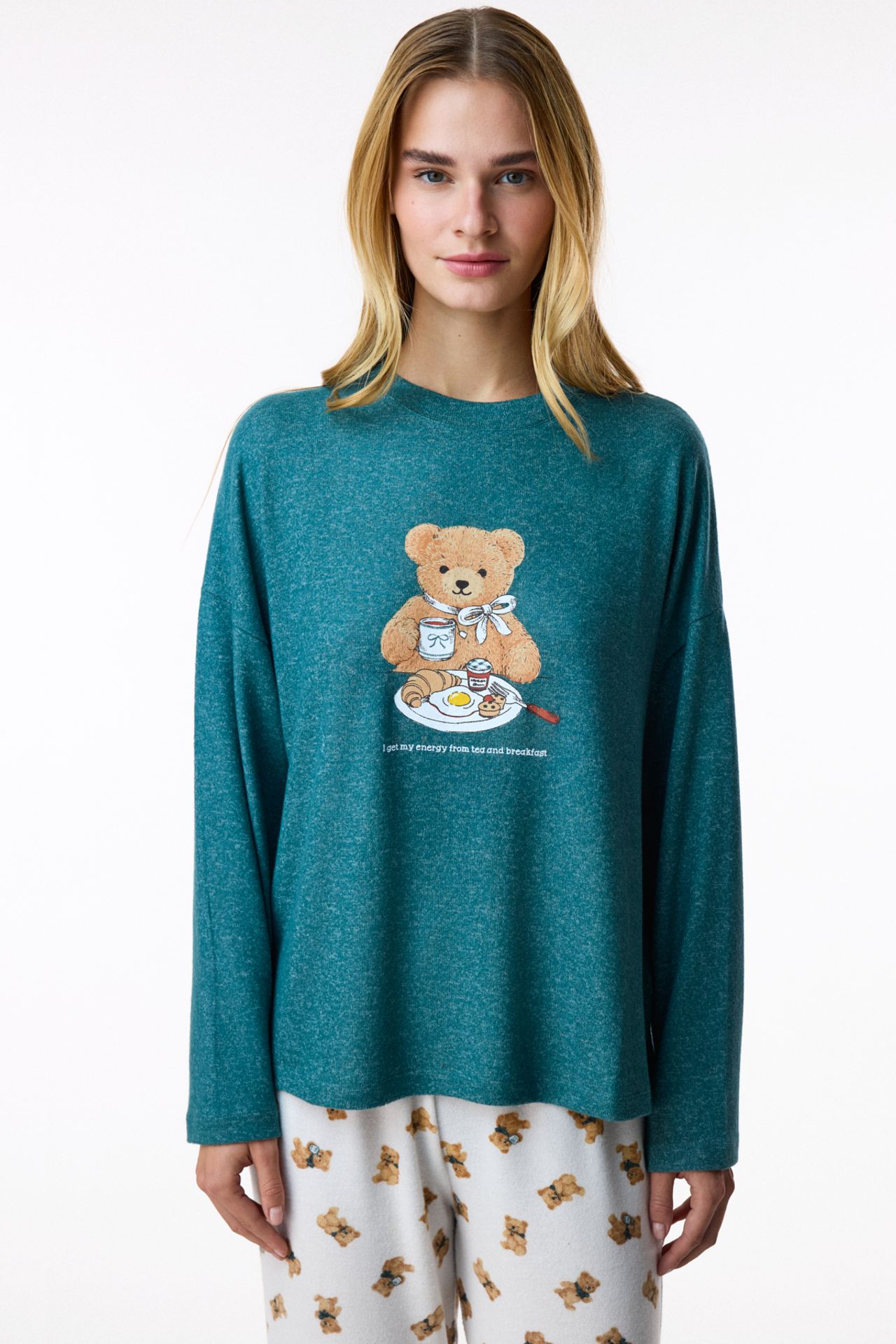 PENTI Happy Bear Long Sleeve Pyjama Top 1