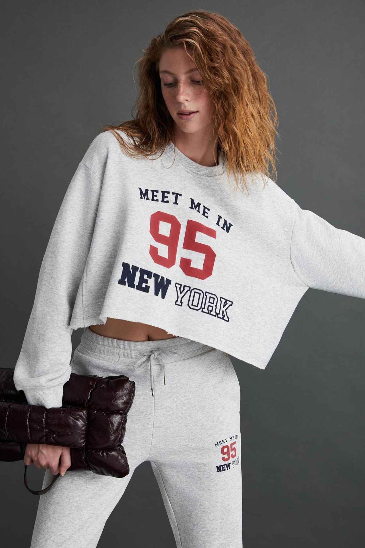 GRIMELANGE Printed Crop Sweatshirt Pants Set 3