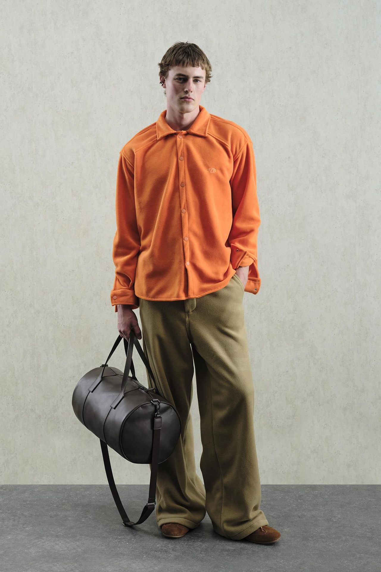 GIESTO Oversized Plush Shirt with Snap Closure 1