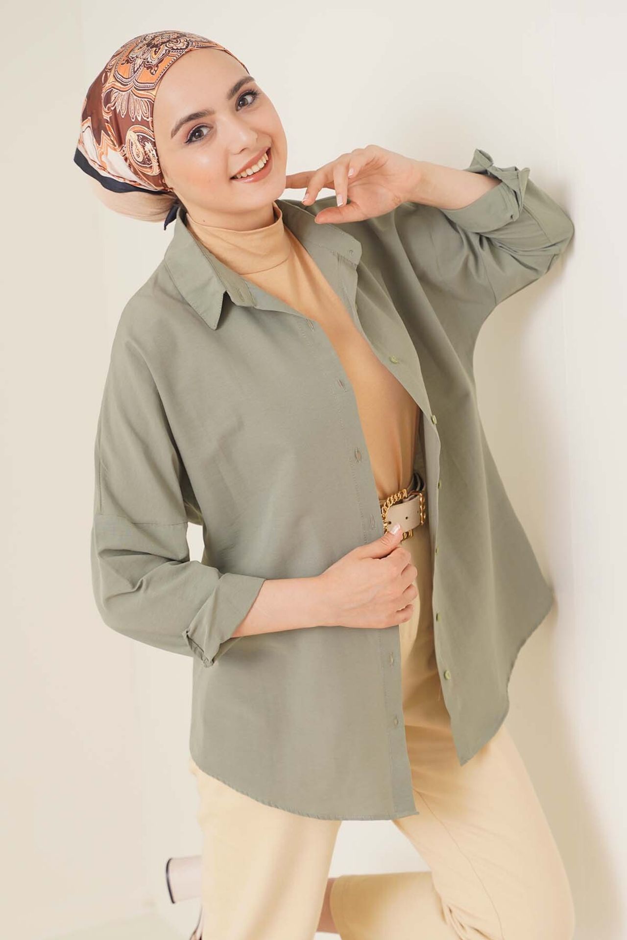 BDART Relaxed Fit Poplin Shirt with Button Closure 1