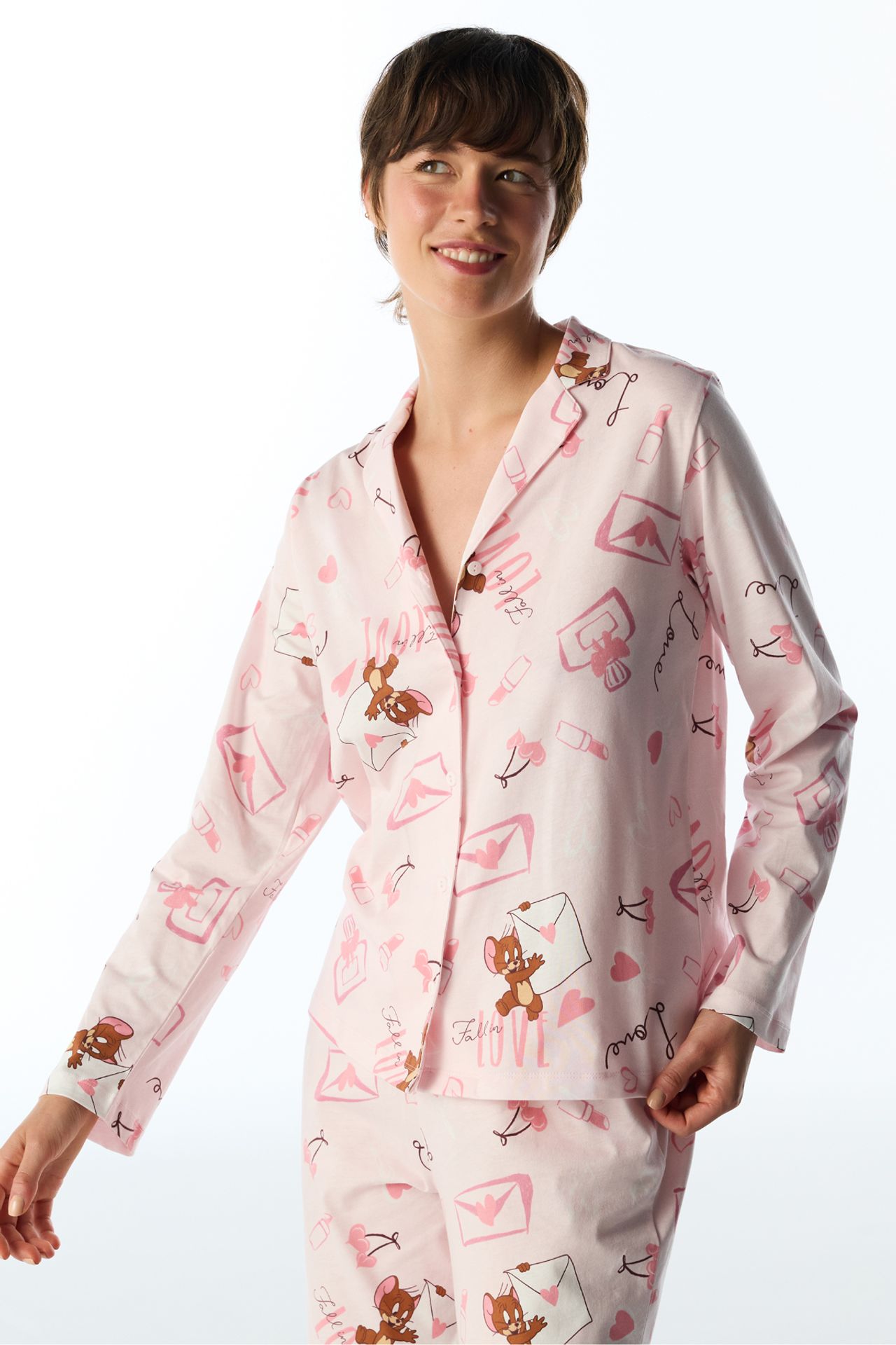 PENTI Happiness Bear Pattern Long Sleeve Shirt And Pants Pajama Set 3