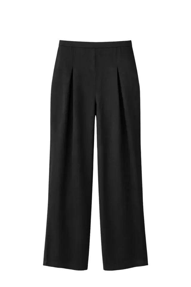 MIXRAY Women's High-waist Wide-leg Crepe Trousers