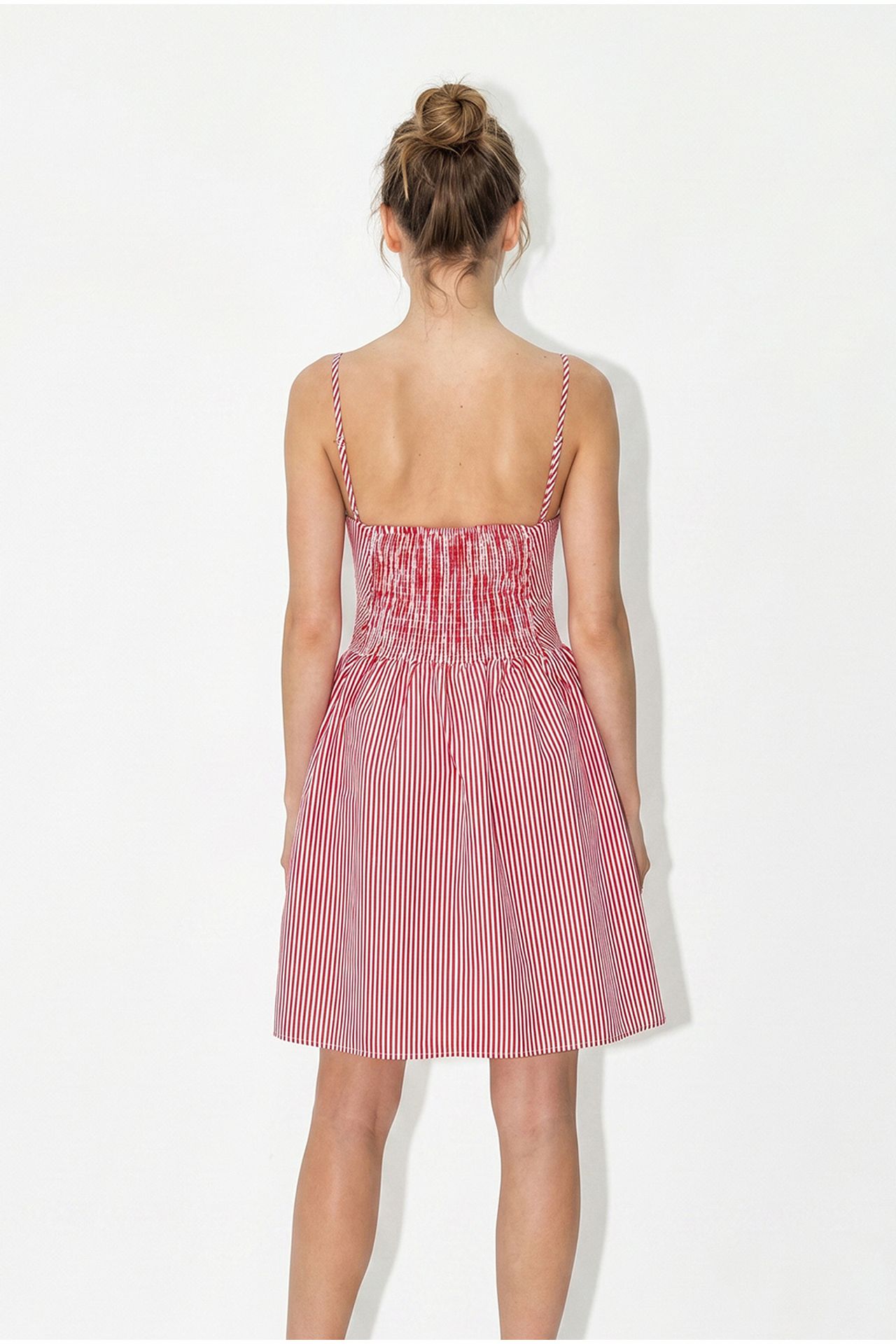 LUCCI Striped V-Neck Sleeveless Mini Skater Dress 5