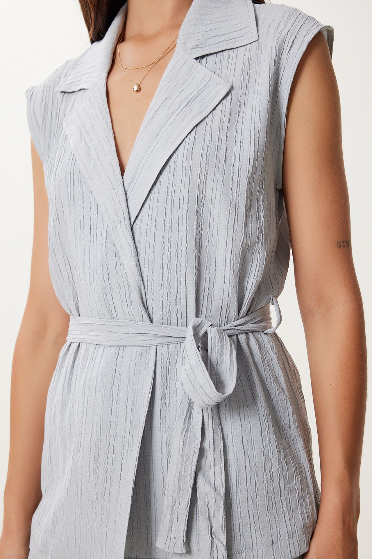 ISTANBUL High Waist Two-Piece Set with Shirt Collar and Wide Leg Pants 3