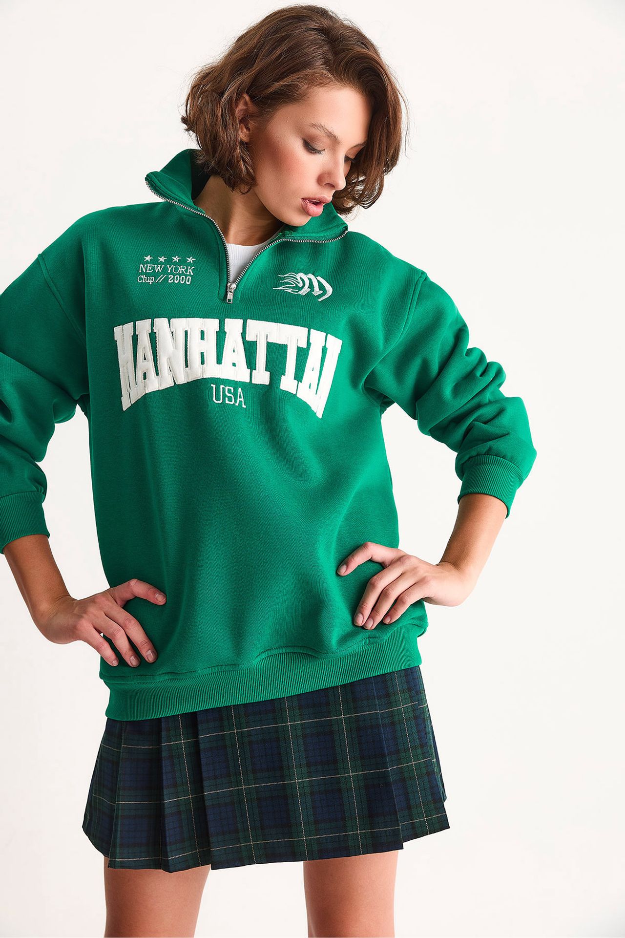 LUCCI Back Printed Long Sleeve Zipper Collar Sweatshirt 4