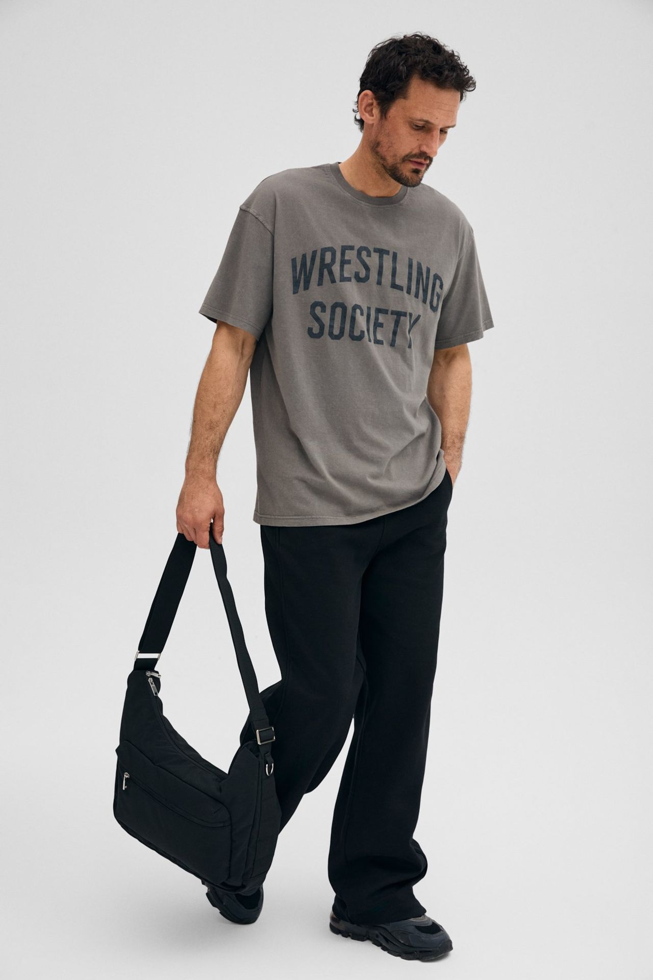 GRIMELANGE Wide Leg Plain Joggers 2