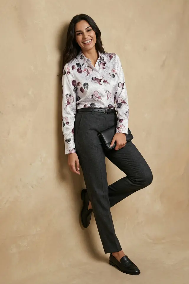 MY FASHION Textured Abstract Printed Shirt with Button Closure