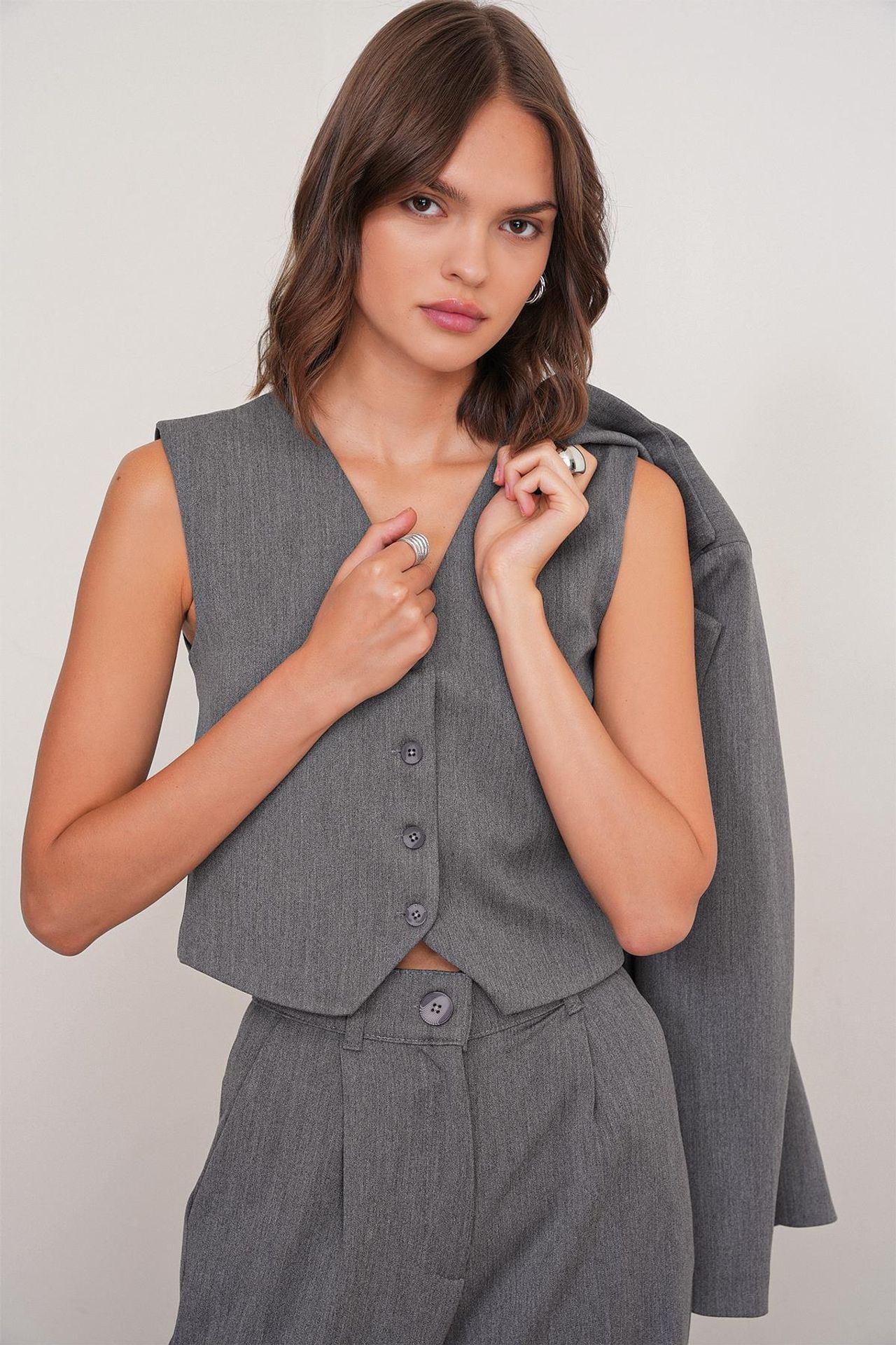 Mixray V-neck Buttoned Waistcoat 3