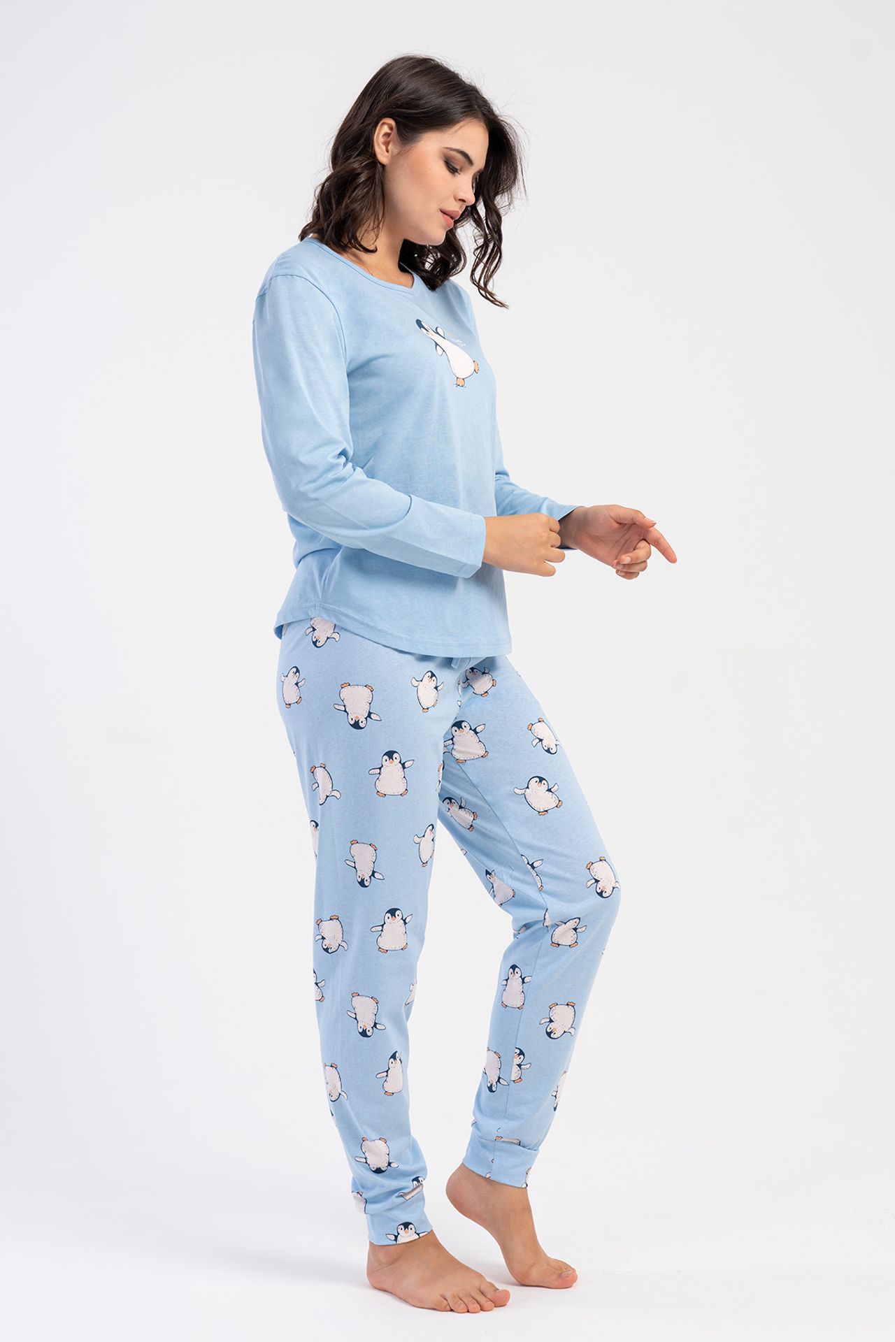YAKE İki Parçalı Baskılı Pijama Takımı 4
